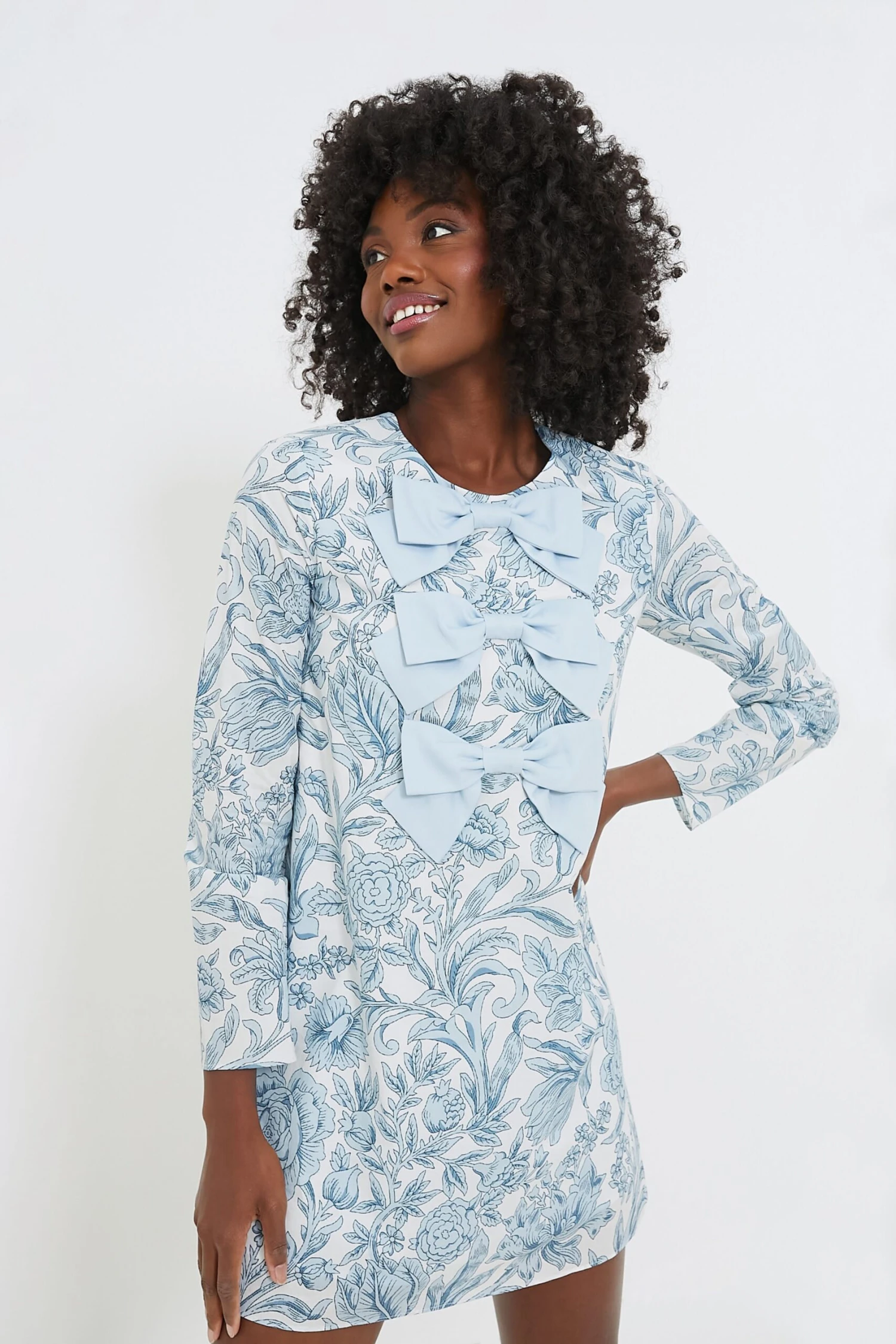 Blue Chintz Clarice Bows Dress - Image 2