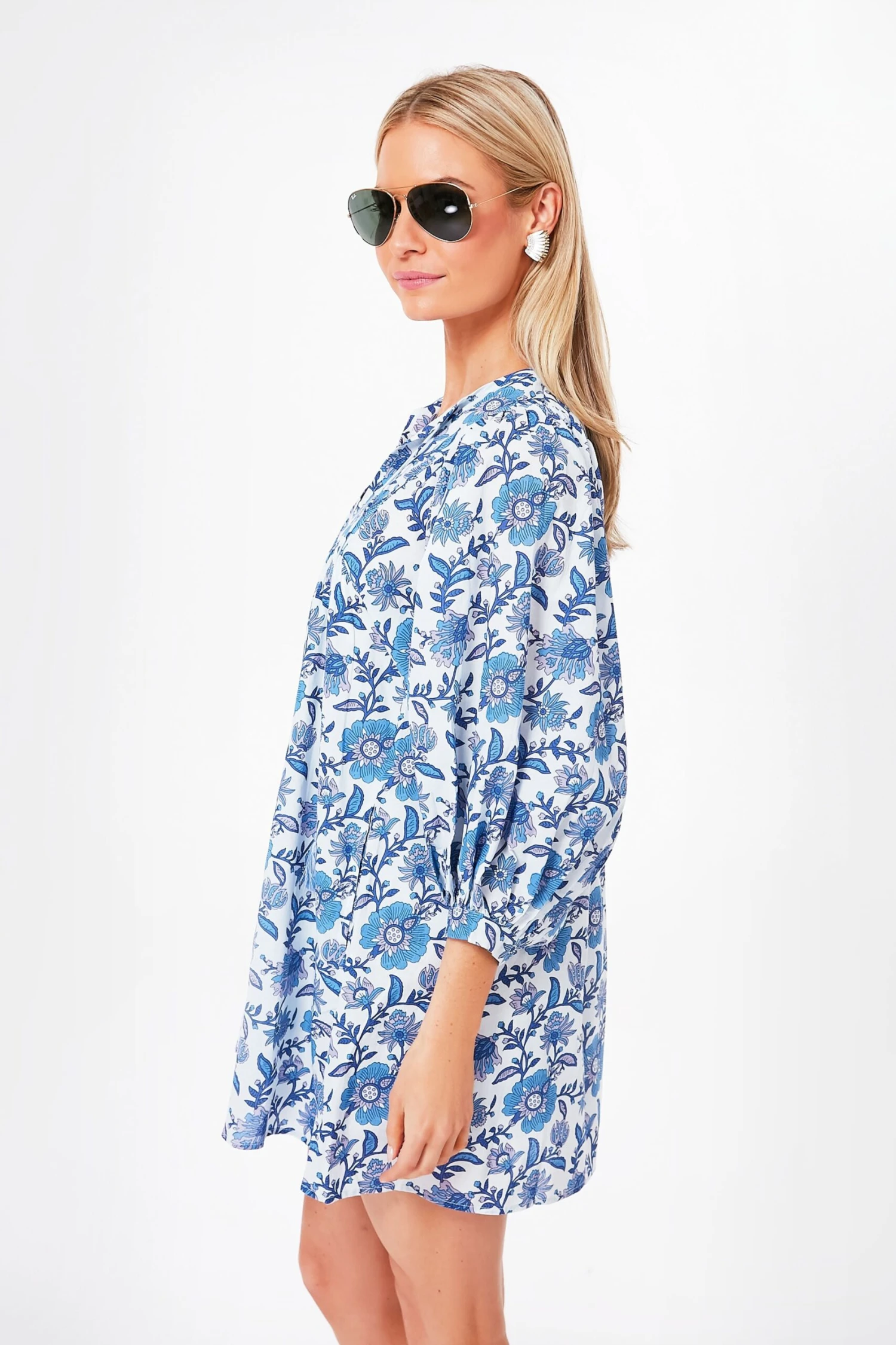Blue Floral Daisy Dress - Image 3