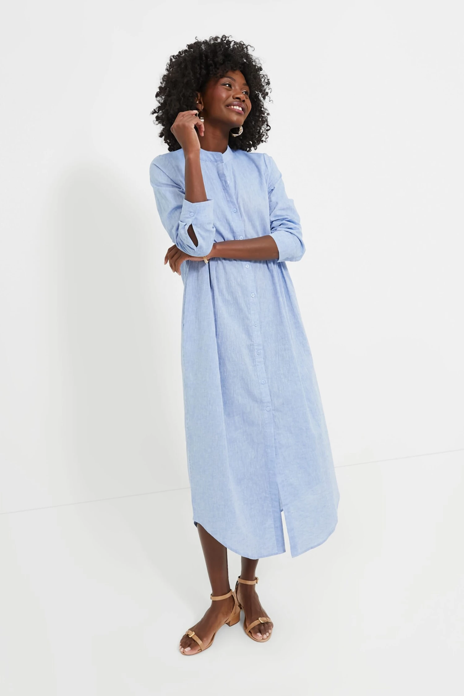 Chambray Linen Lydell Maxi Dress - Image 2