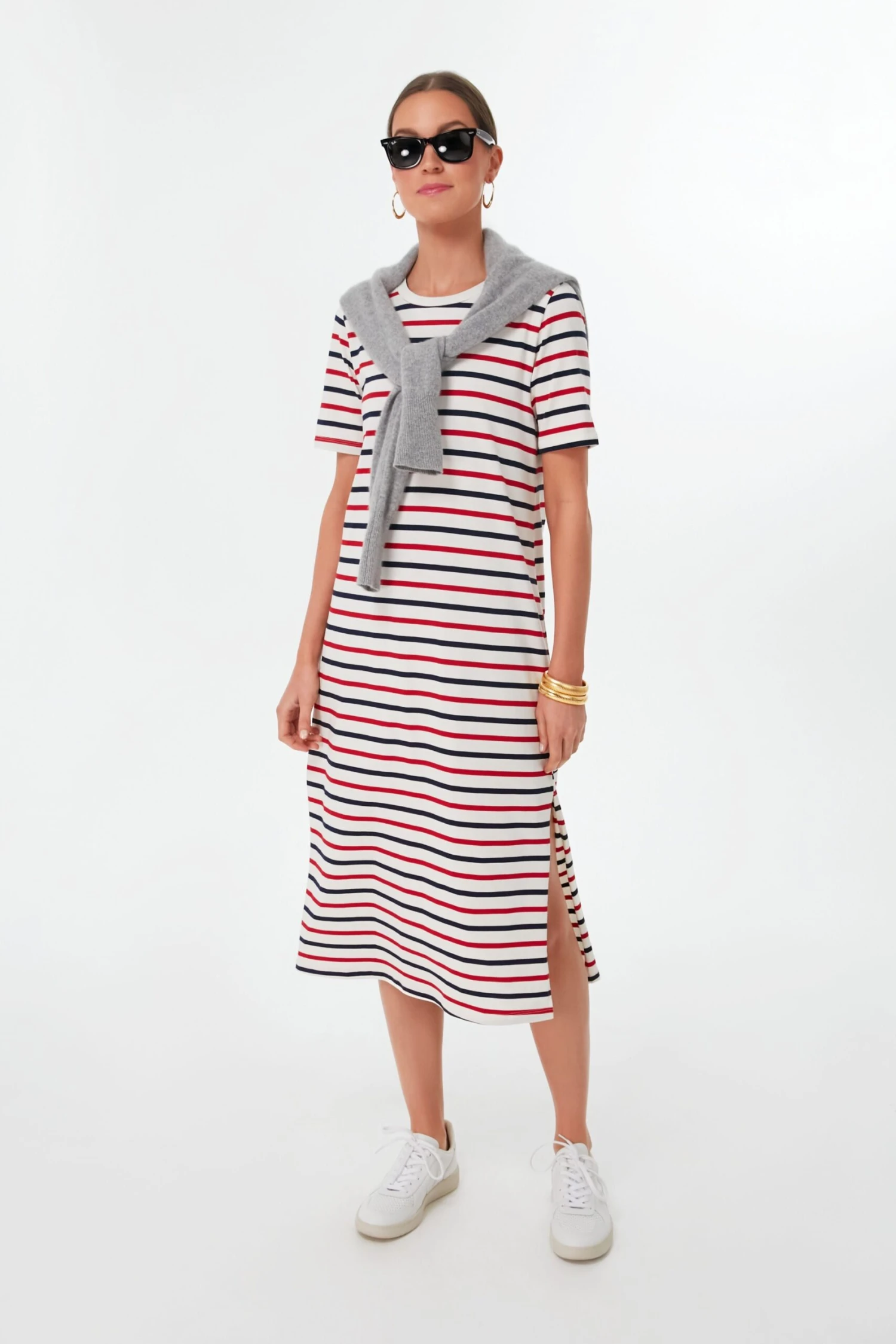 Americana Stripe Short Sleeve Gio Maxi Dress - Image 2