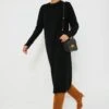 Black Boucle Knit Nelle Dress