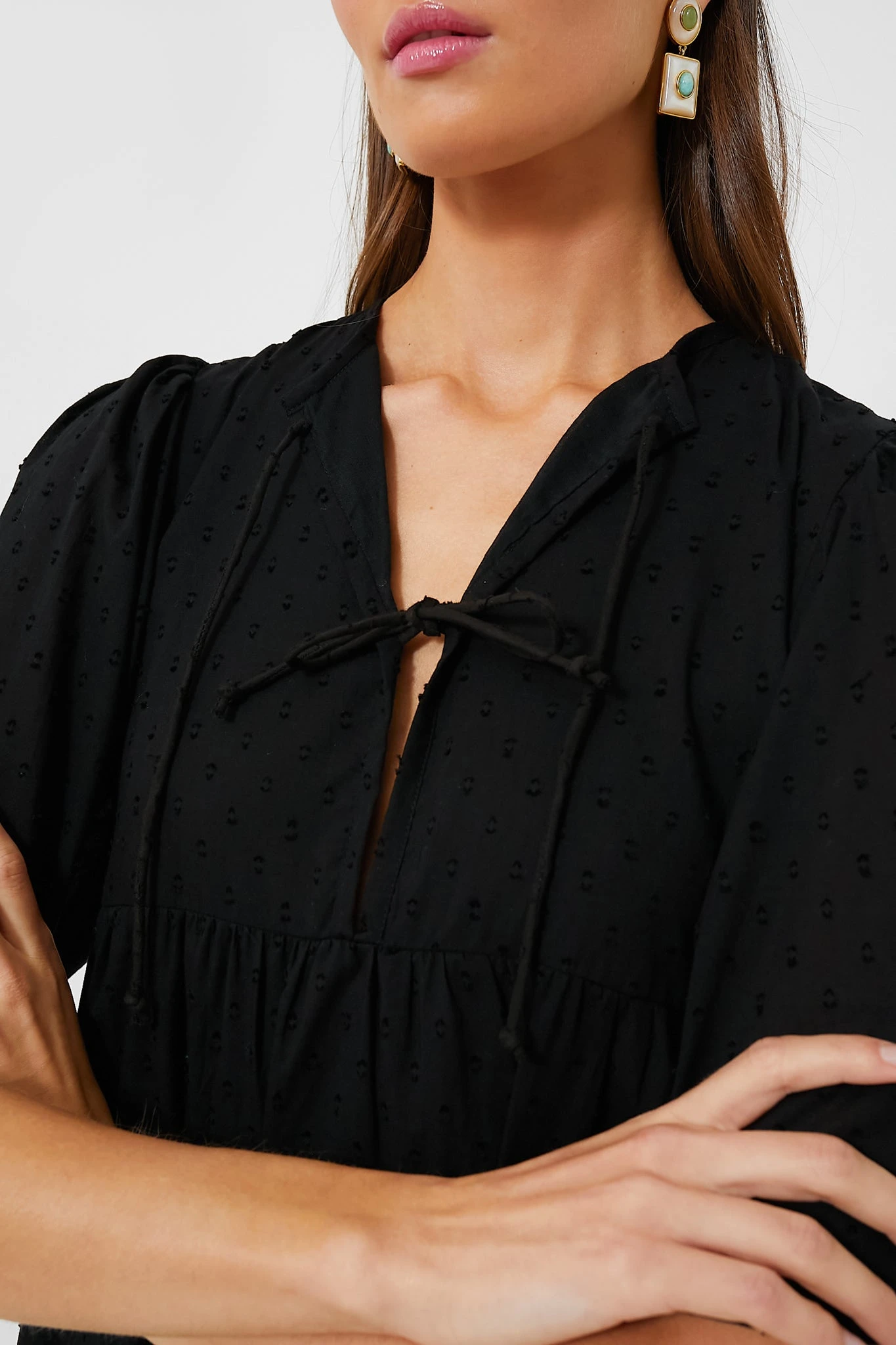 Black Swiss Dot Isla Dress - Image 5