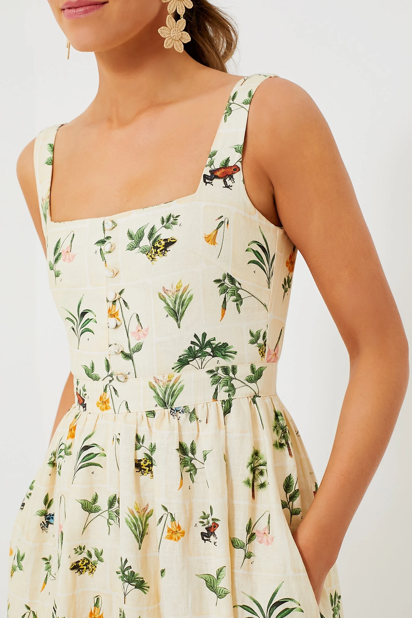 Exclusive Ivory Floral Melon Midi Dress - Image 5