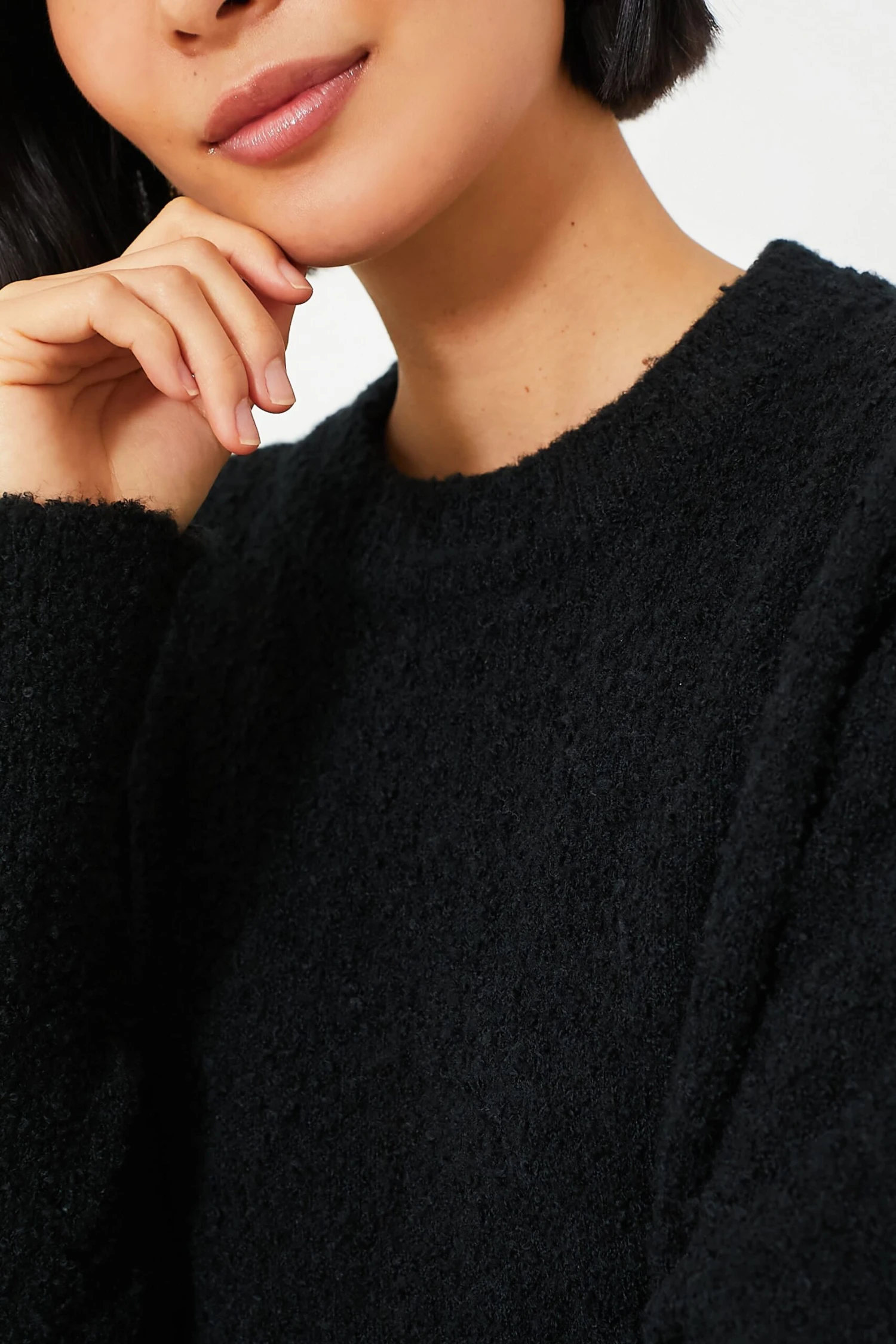 Black Boucle Knit Nelle Dress - Image 5