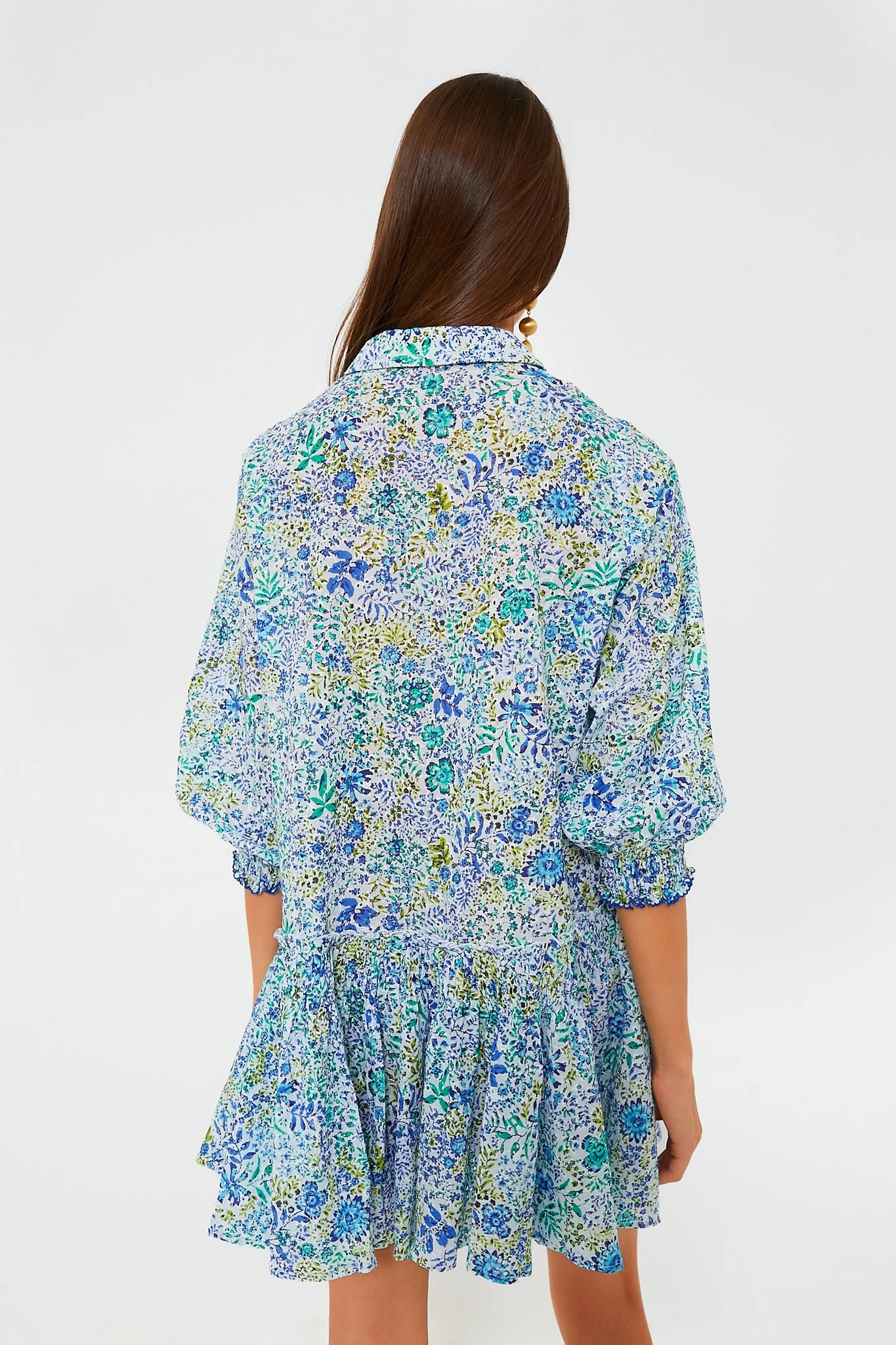 White Blue Nature Tesorino Mini Dress - Image 4