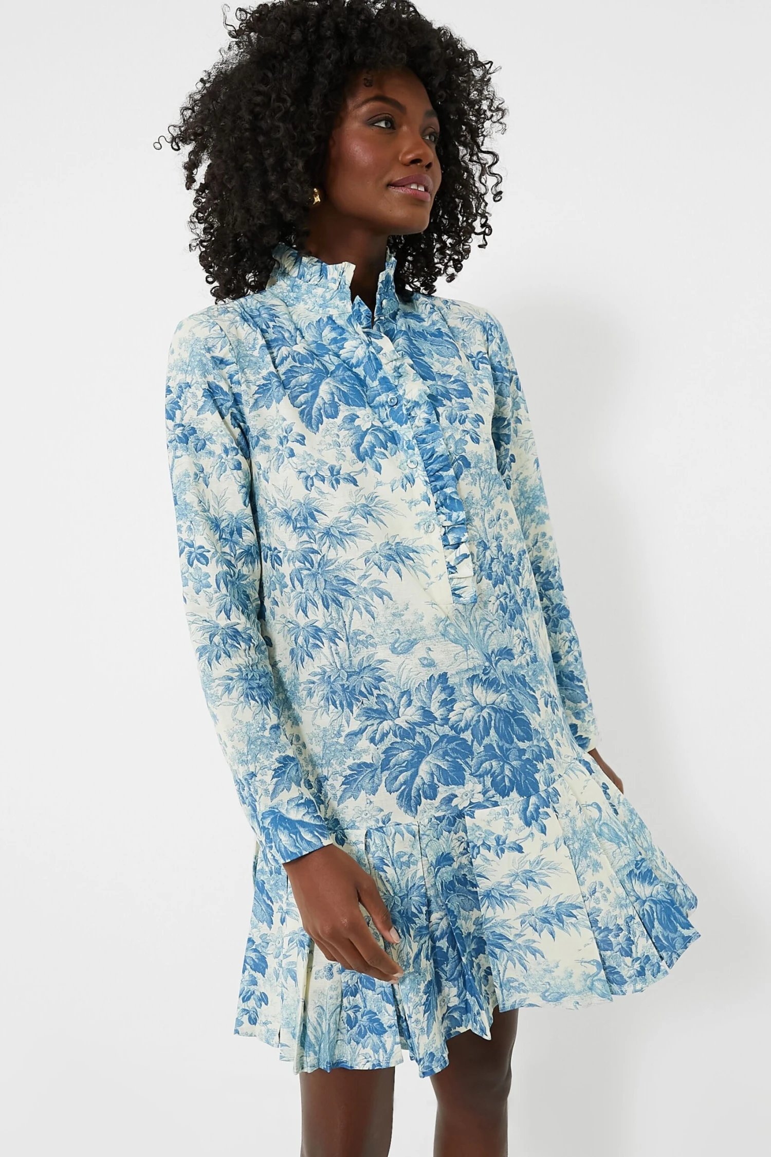 Misty Blue Toile Tate Dress - Image 2