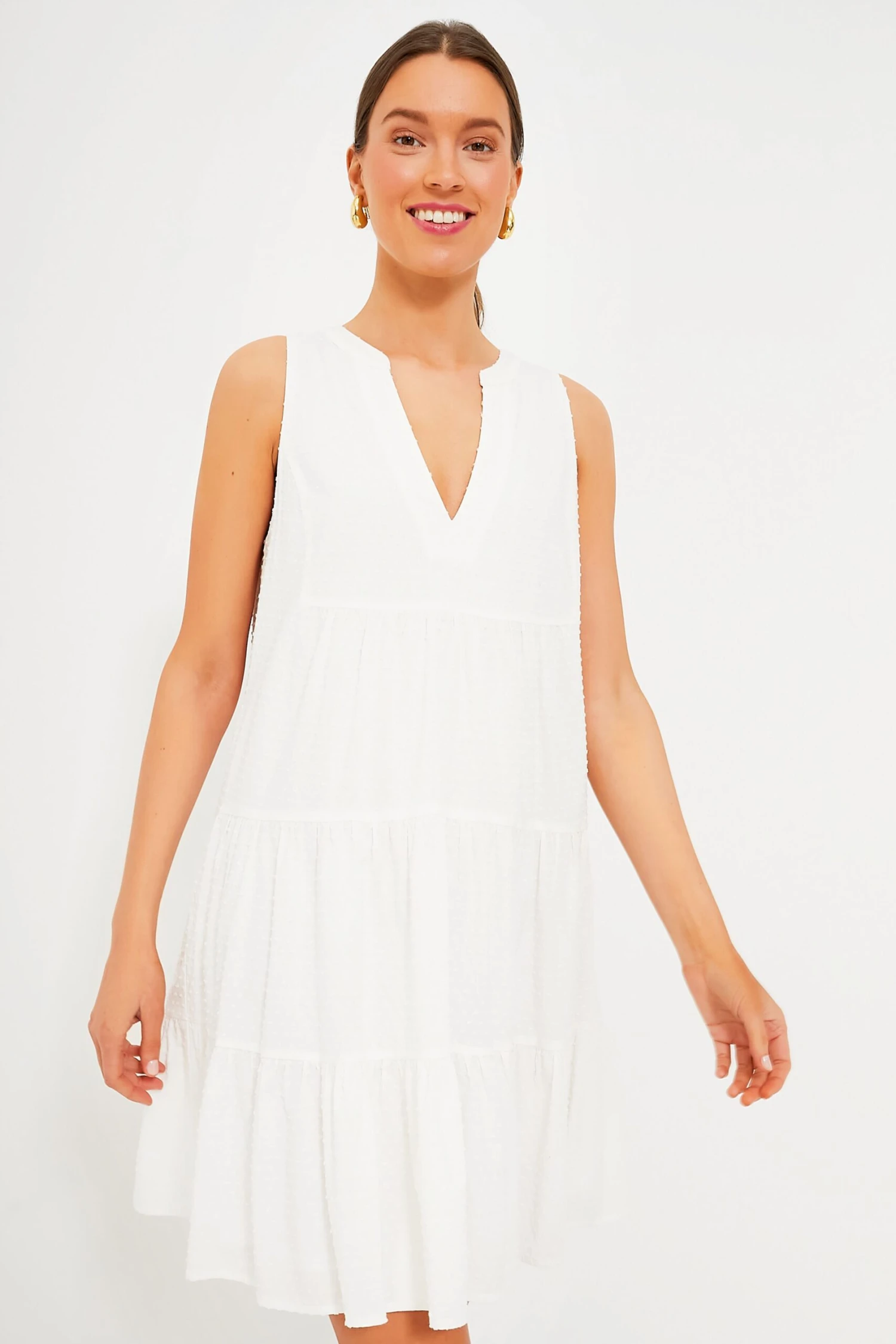 White Swiss Dot Sleeveless Kenzo Dress - Image 2