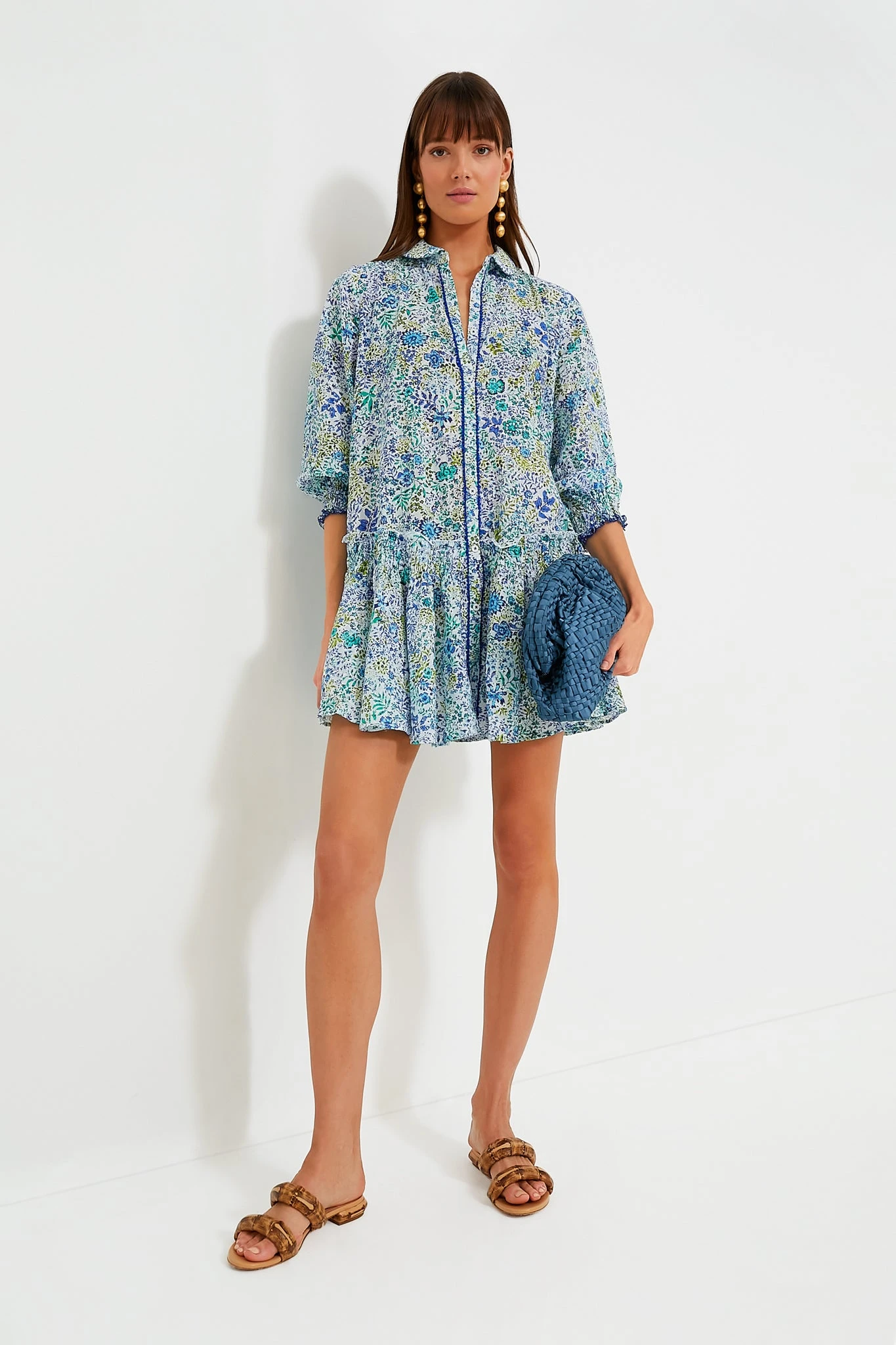 White Blue Nature Tesorino Mini Dress - Image 6