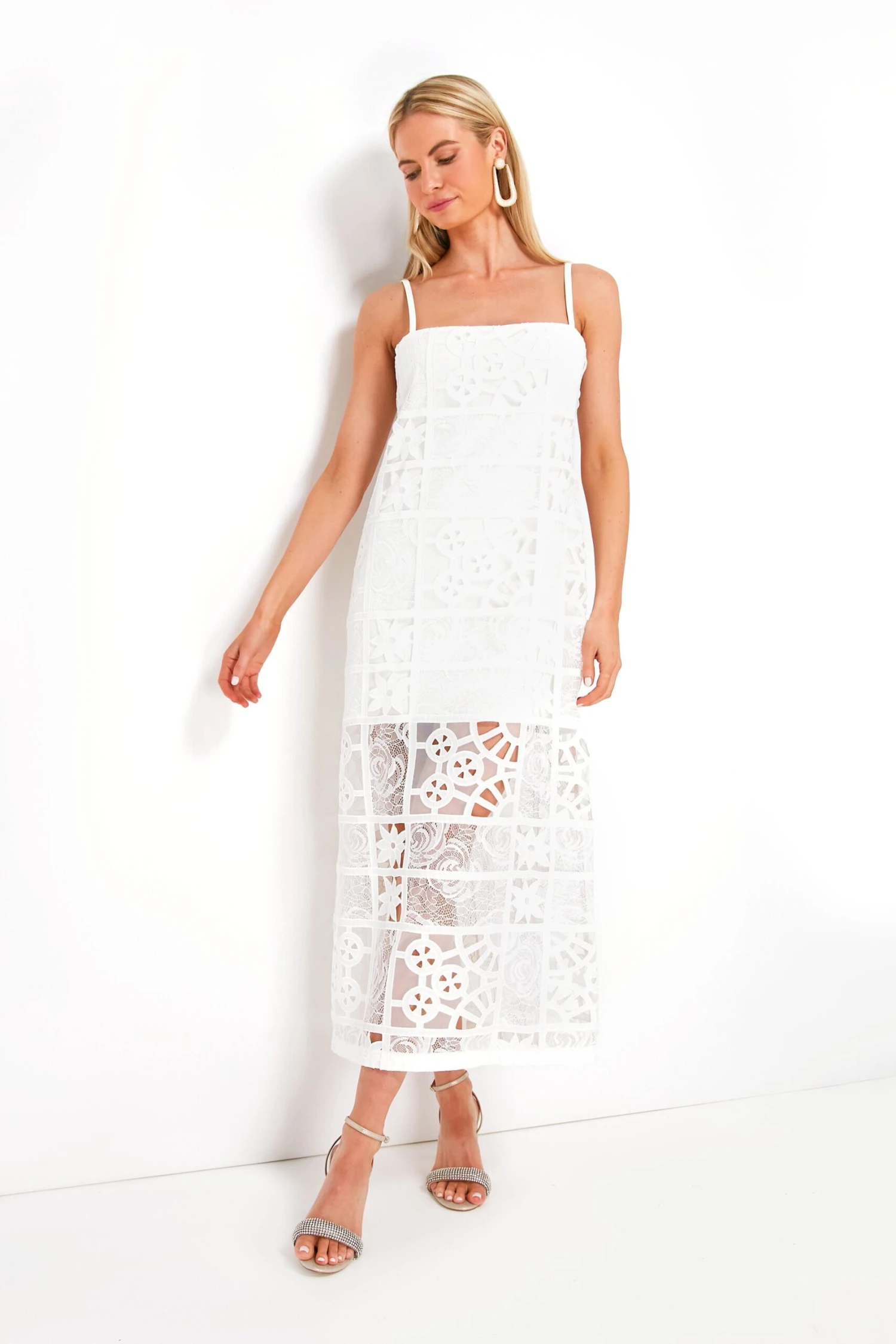 White French Cut Lace Bronze Dress