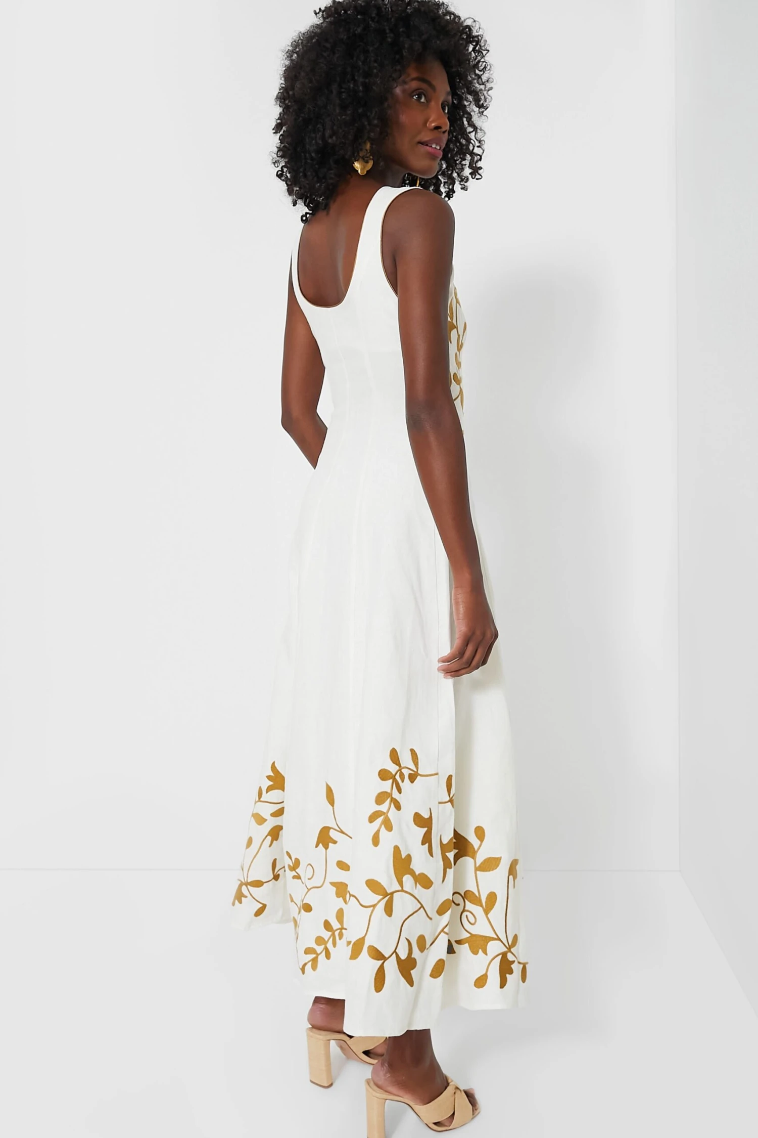 Off White And Mustard Mila Dress - Image 4