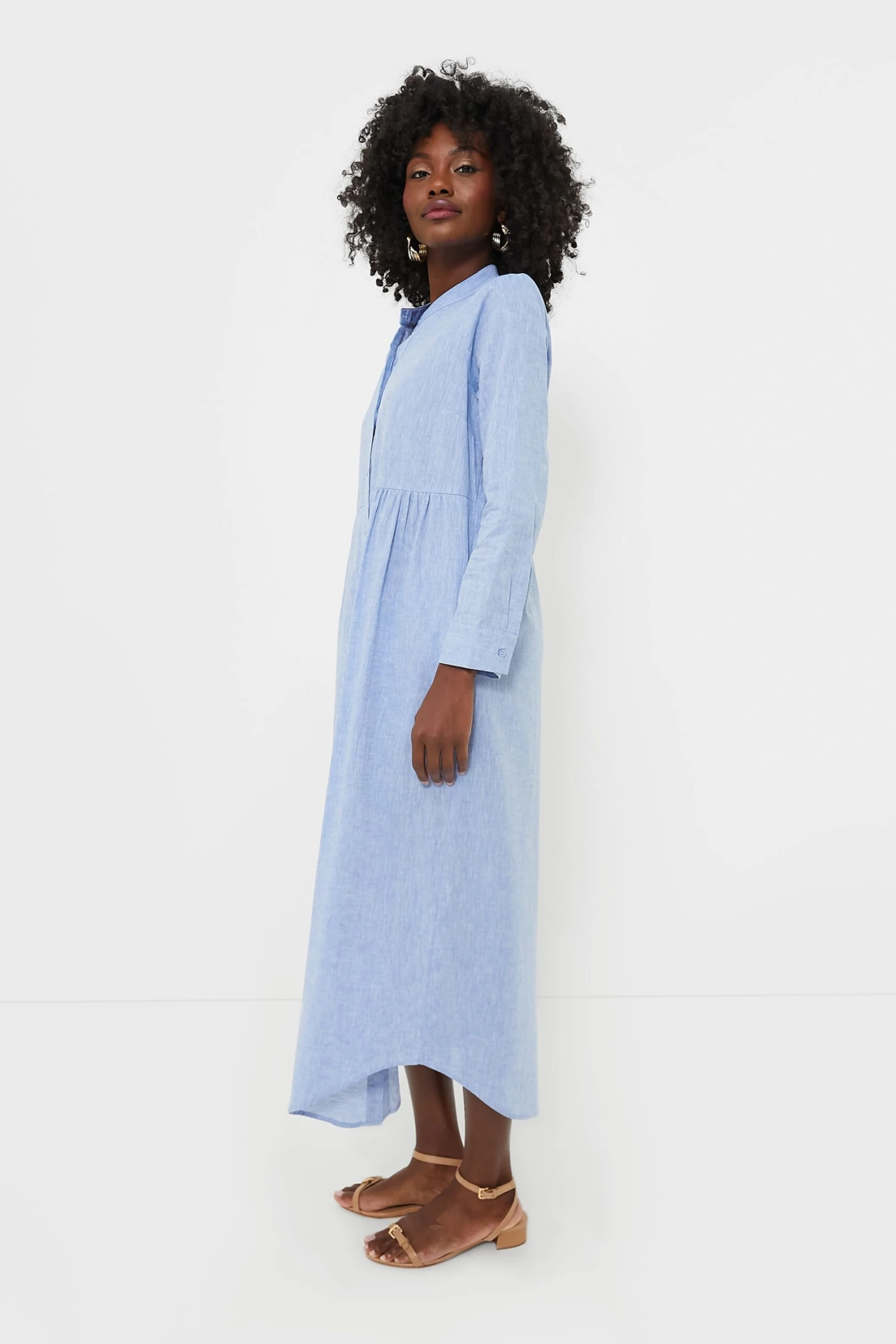 Chambray Linen Lydell Maxi Dress - Image 3