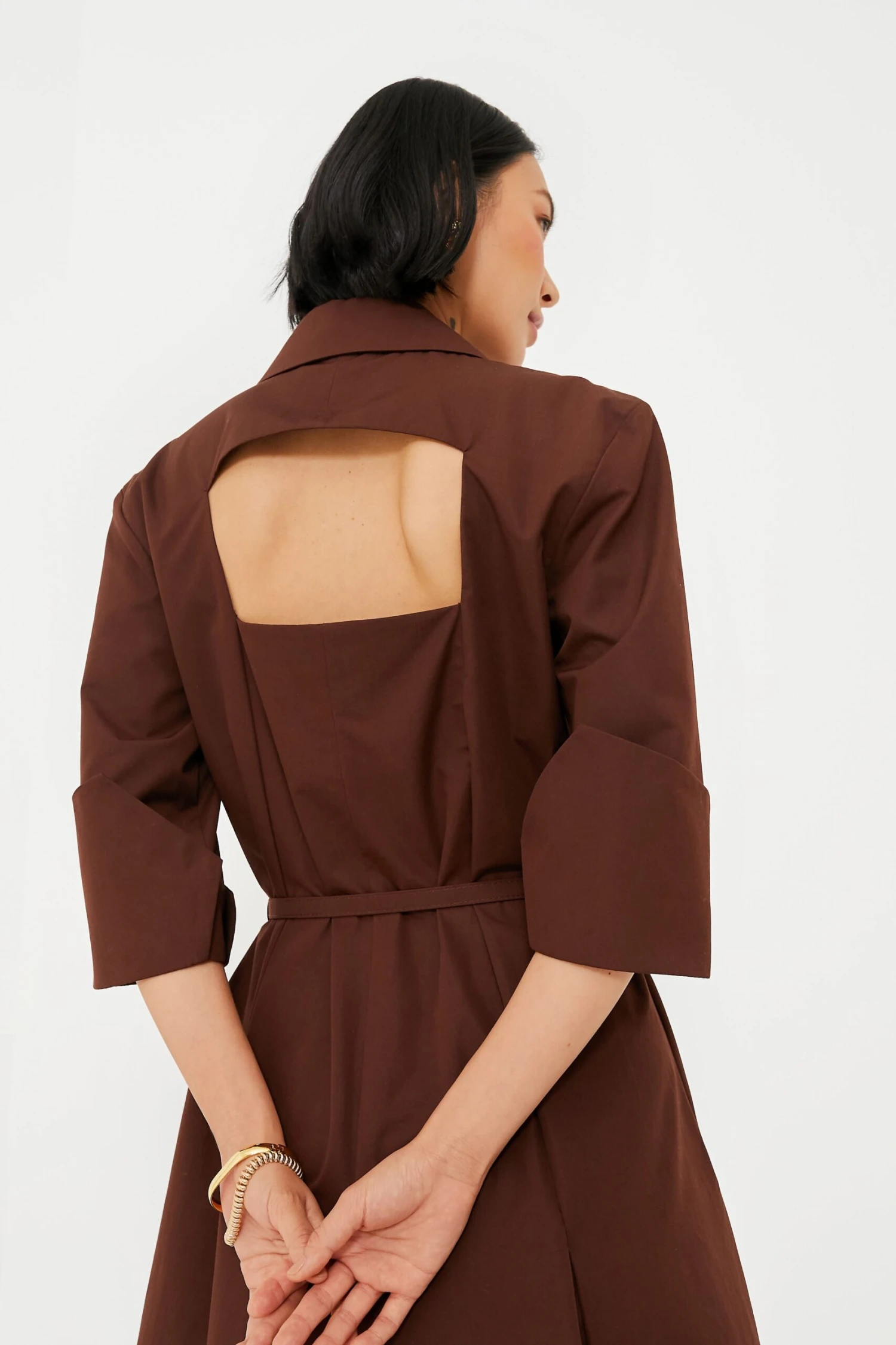 Dark Brown Tokyo Italian Cotton Dress - Image 7