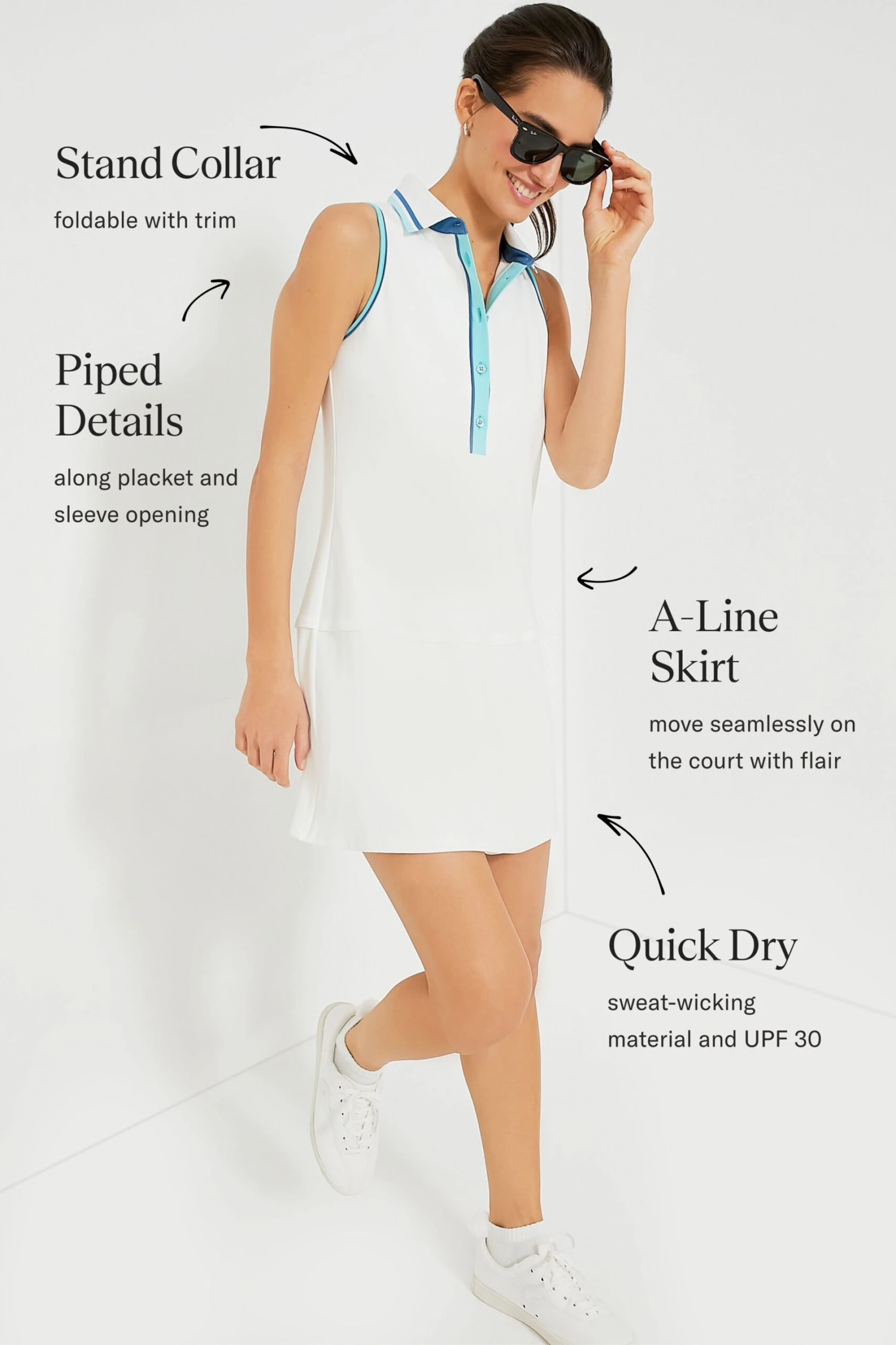 Lisbon Piped Sterling Tennis Dress - Image 3