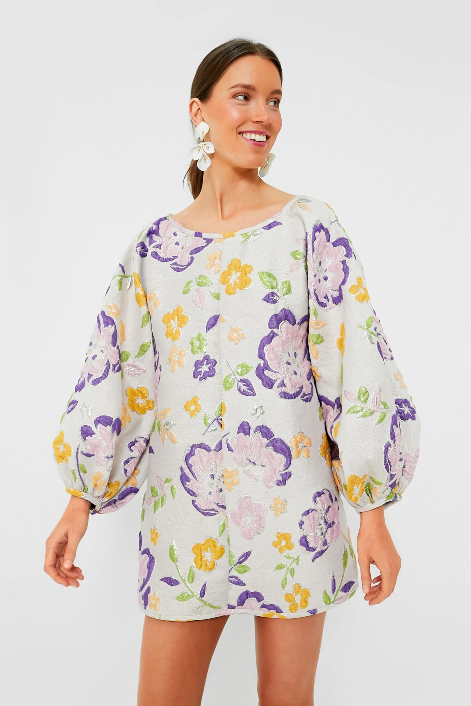 White And Purple Slim Fit Good Luck Dress - Image 2