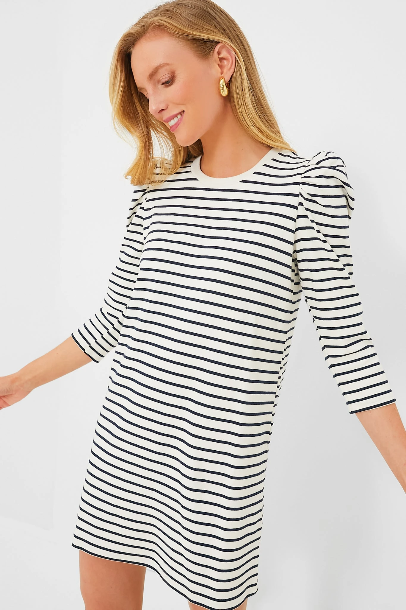 Navy Stripe Vesty Mini Dress - Image 2