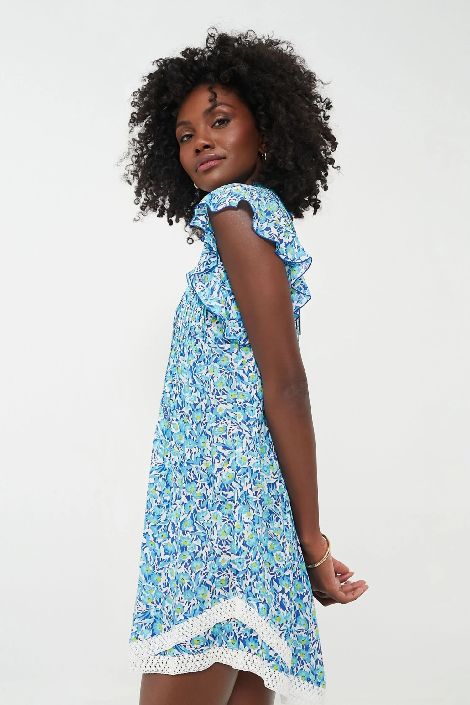 Blue Ocean Flowers Sasha Mini Dress - Image 3