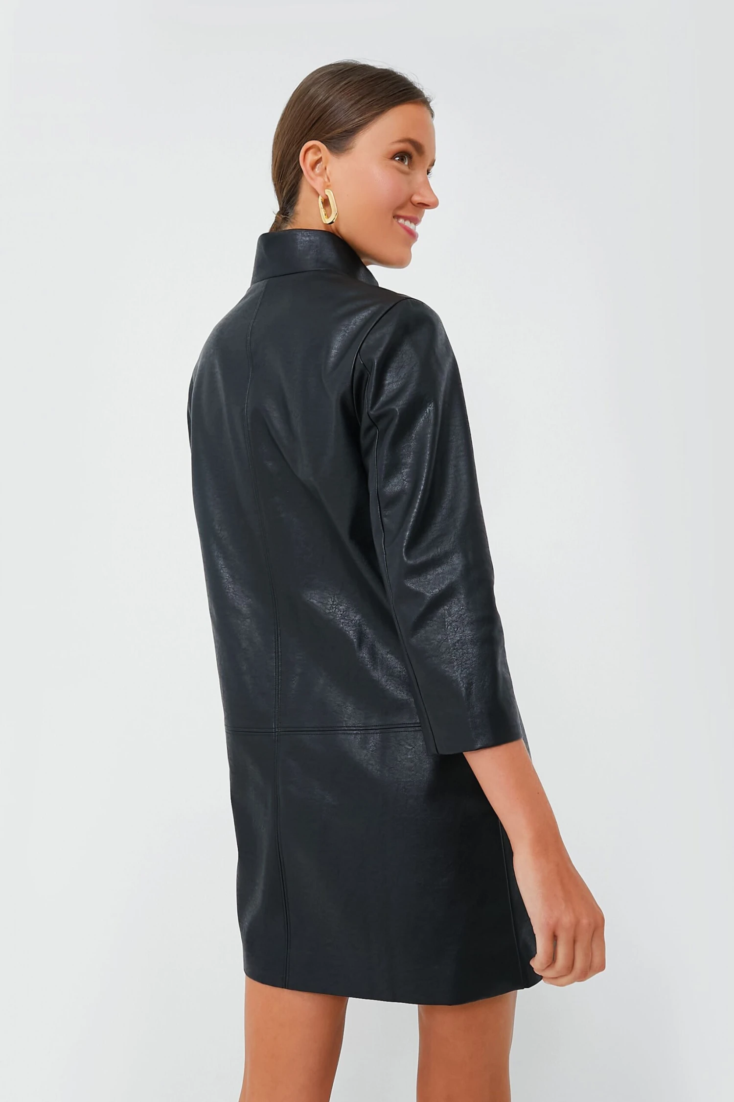 Black Leather Clifton Dress - Image 4