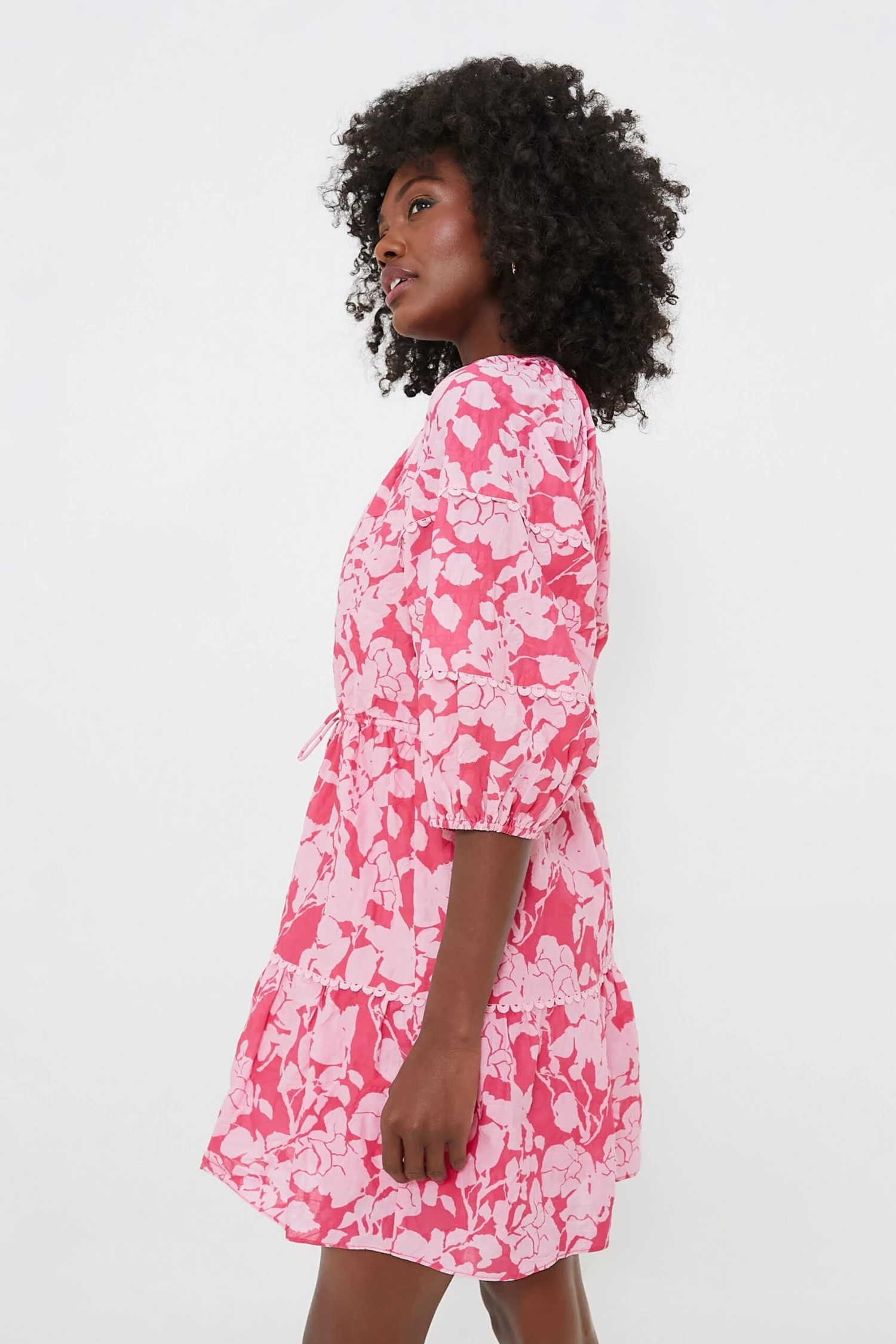 Pink Floral Matilda Mini Dress - Image 3