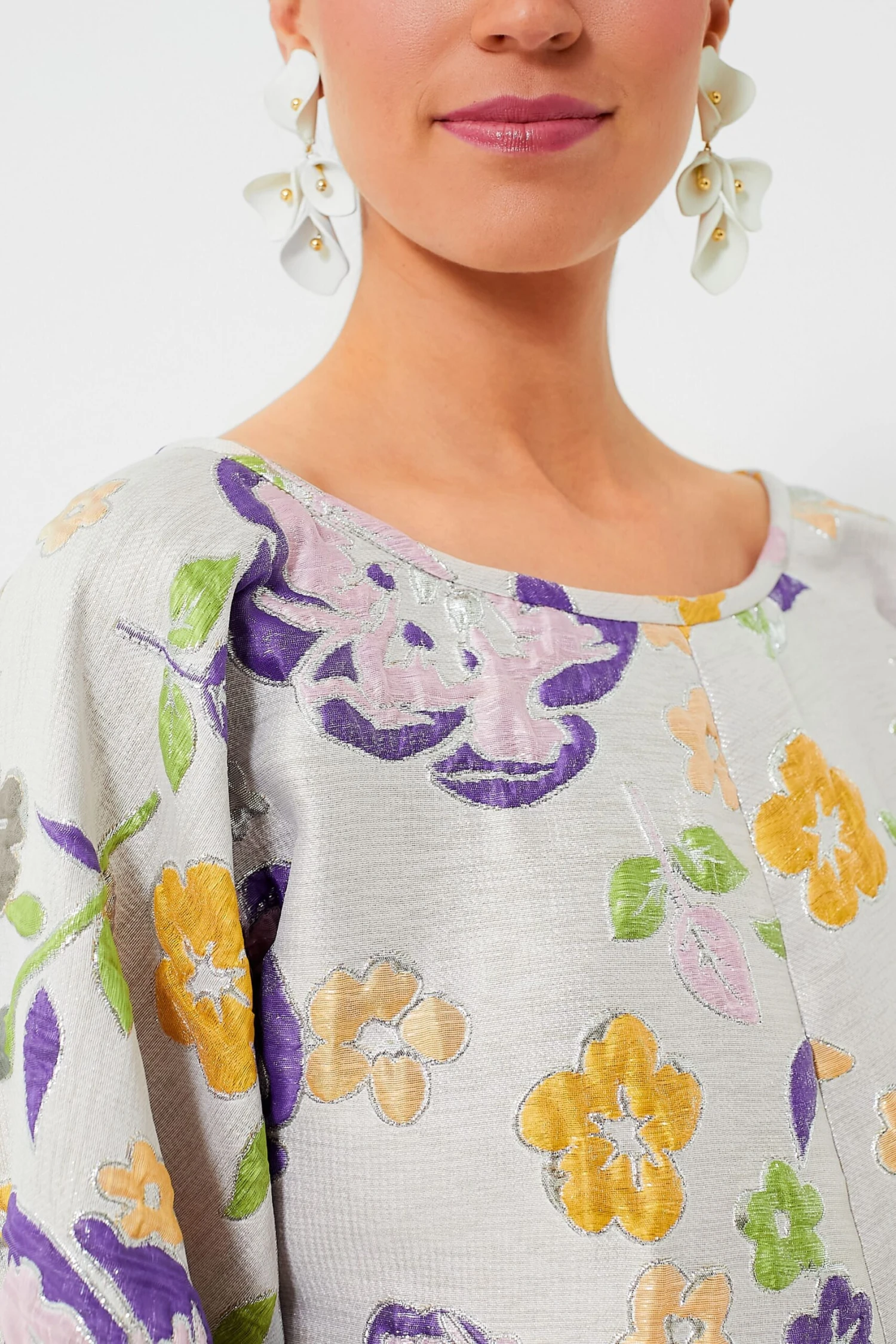 White And Purple Slim Fit Good Luck Dress - Image 5