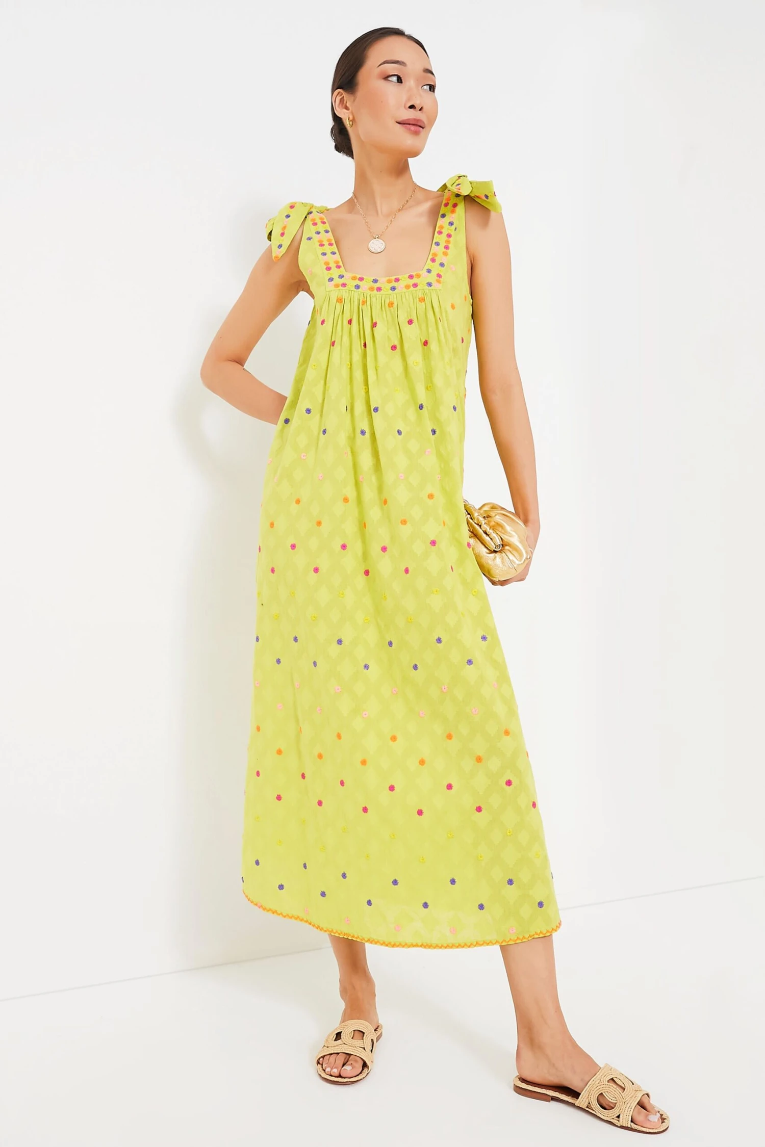Lime Jacquard Obsidian Dress - Image 2