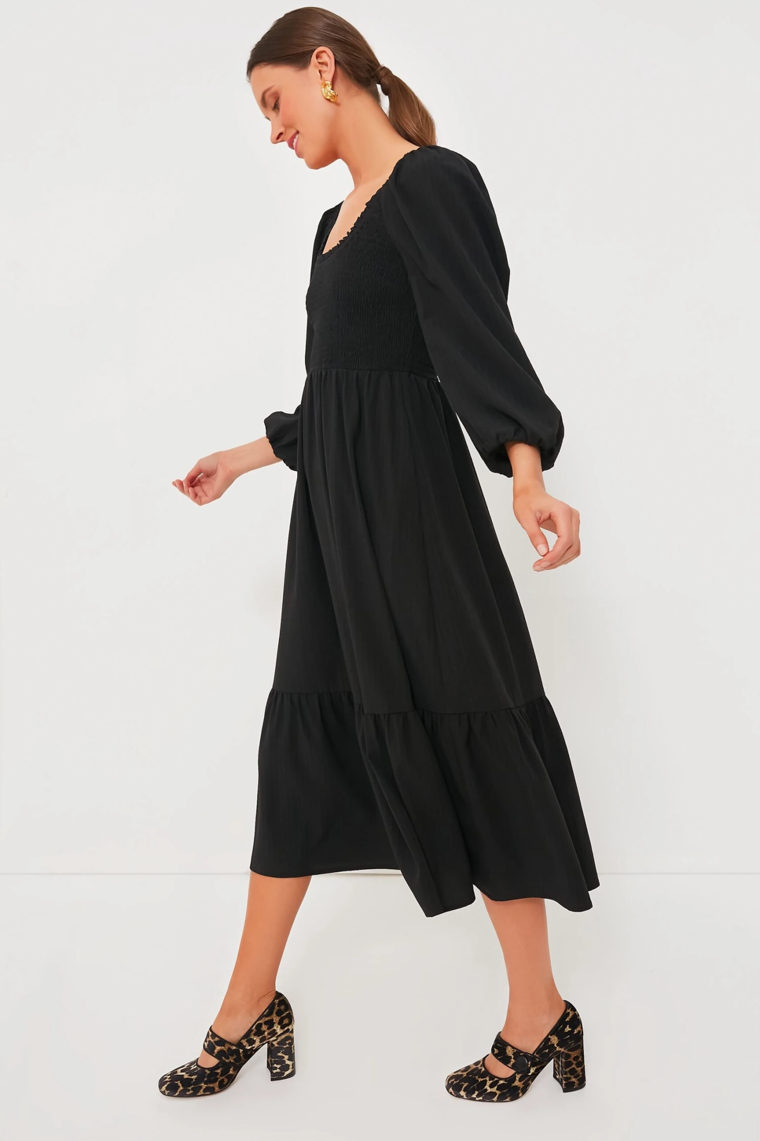 Black Seersucker Aleah Dress - Image 3