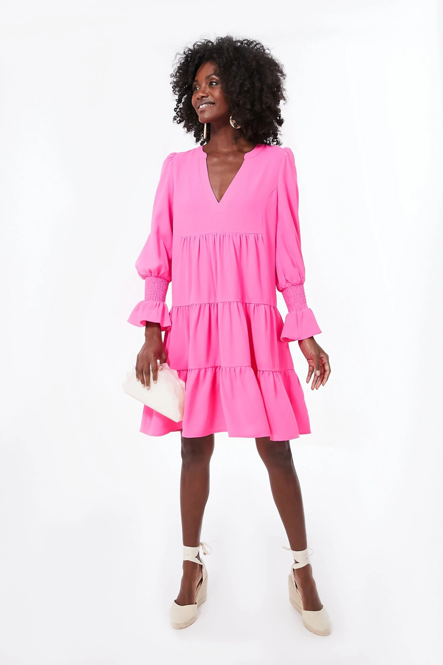 Electric Pink Crepe Kenzo Dress - Image 5