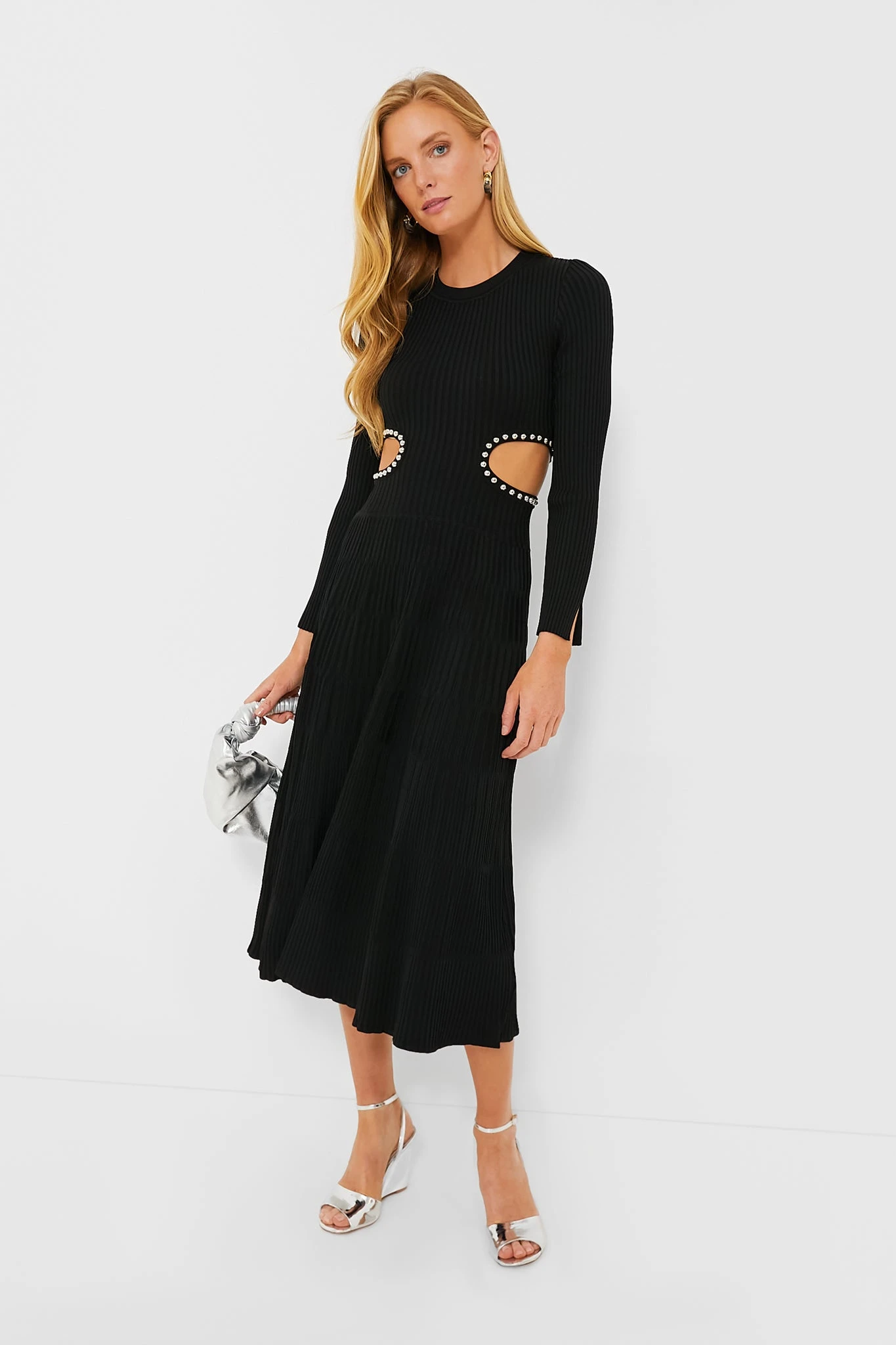 Black Cut Out Midi Dress - Image 2