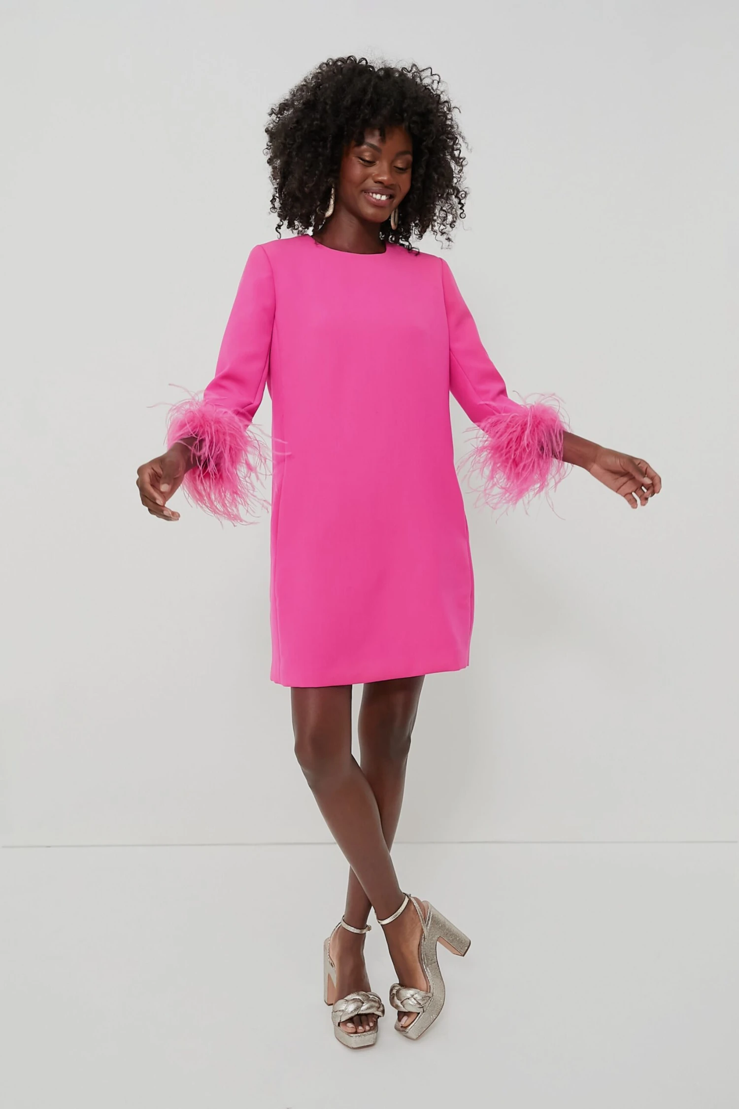 Hot Pink Feather Mod Mary Dress - Image 7