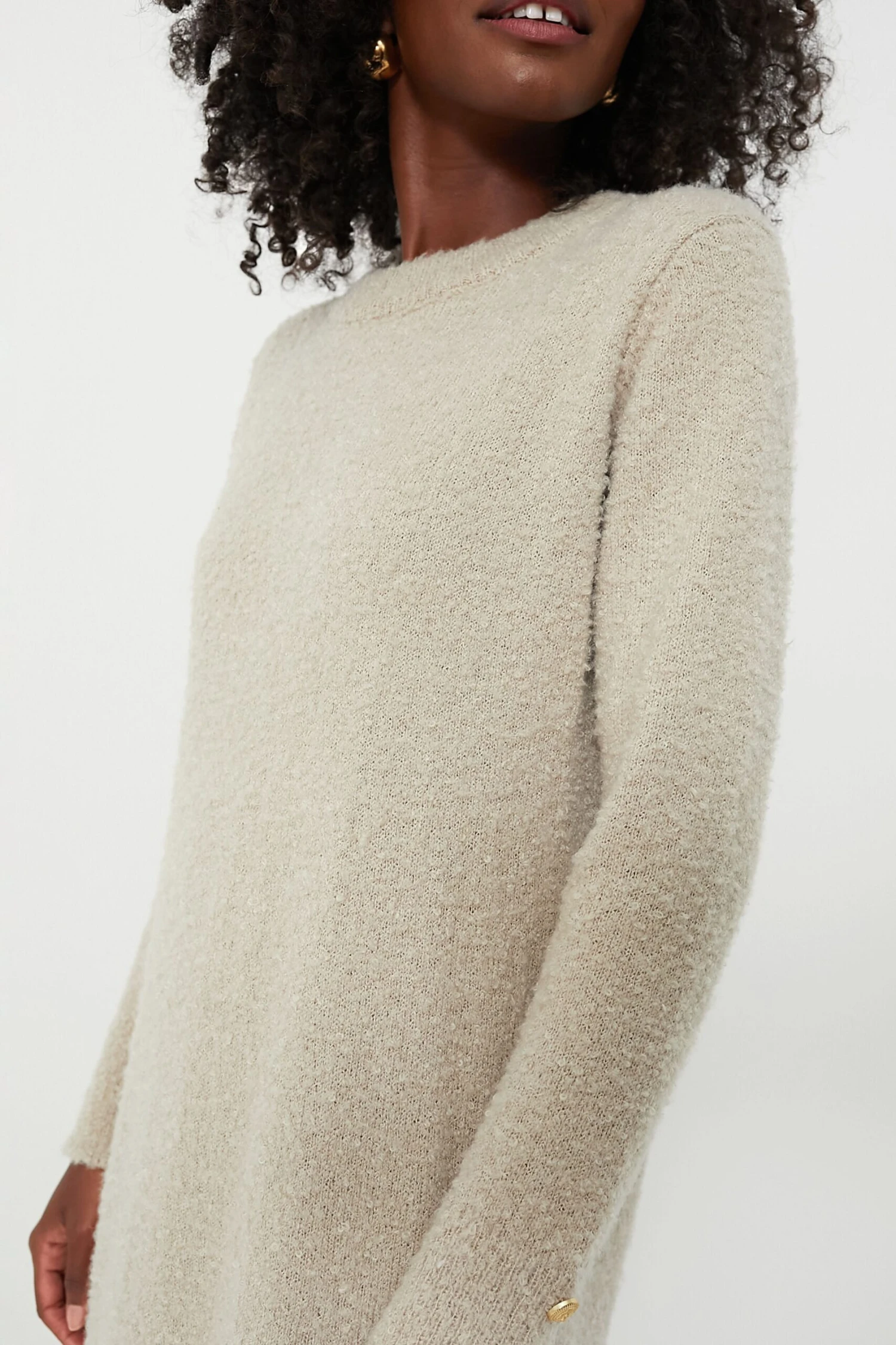 Tan Boucle Knit Nelle Dress - Image 2