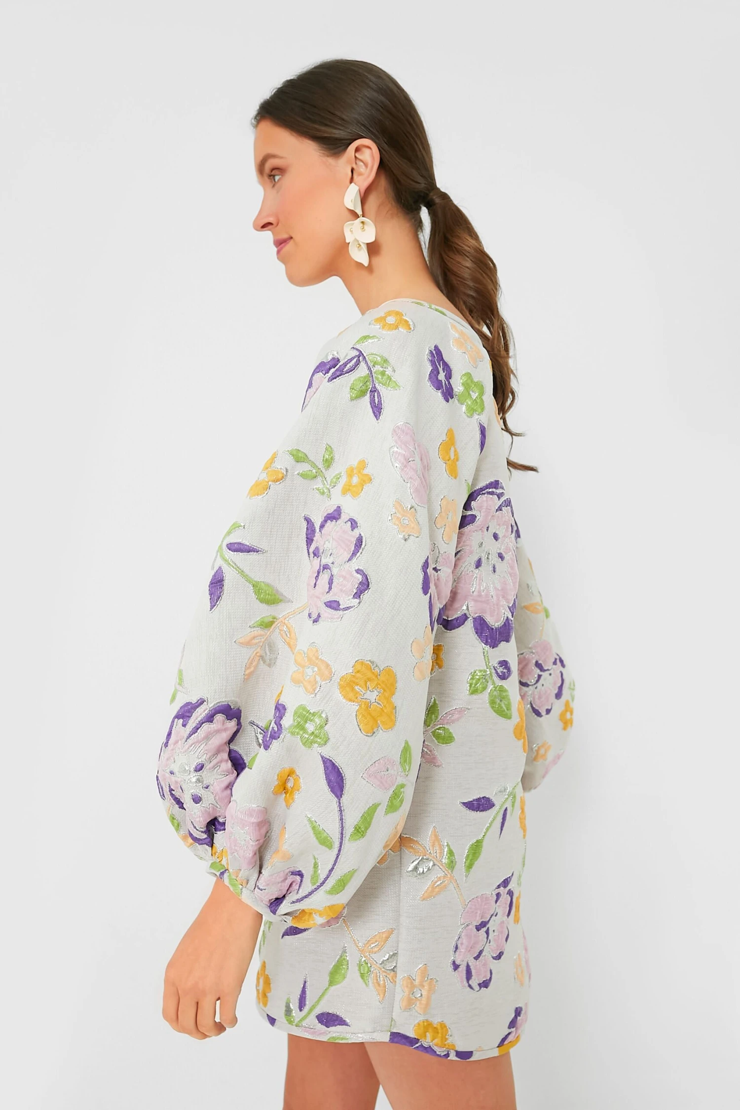 White And Purple Slim Fit Good Luck Dress - Image 3