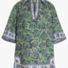 Zimmermann Green And Blue Floral Junie Tunic Dress