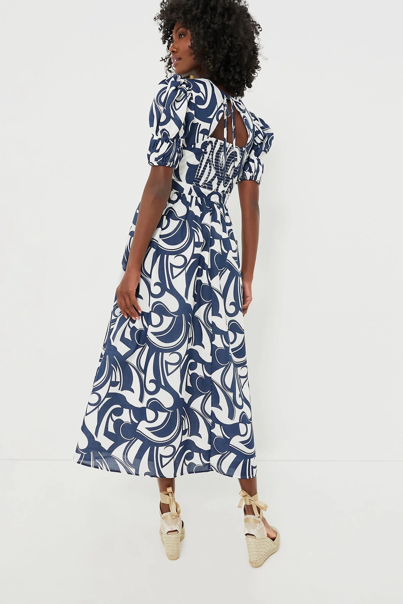 Navy & White Wilhelmina Maxi Dress - Image 4
