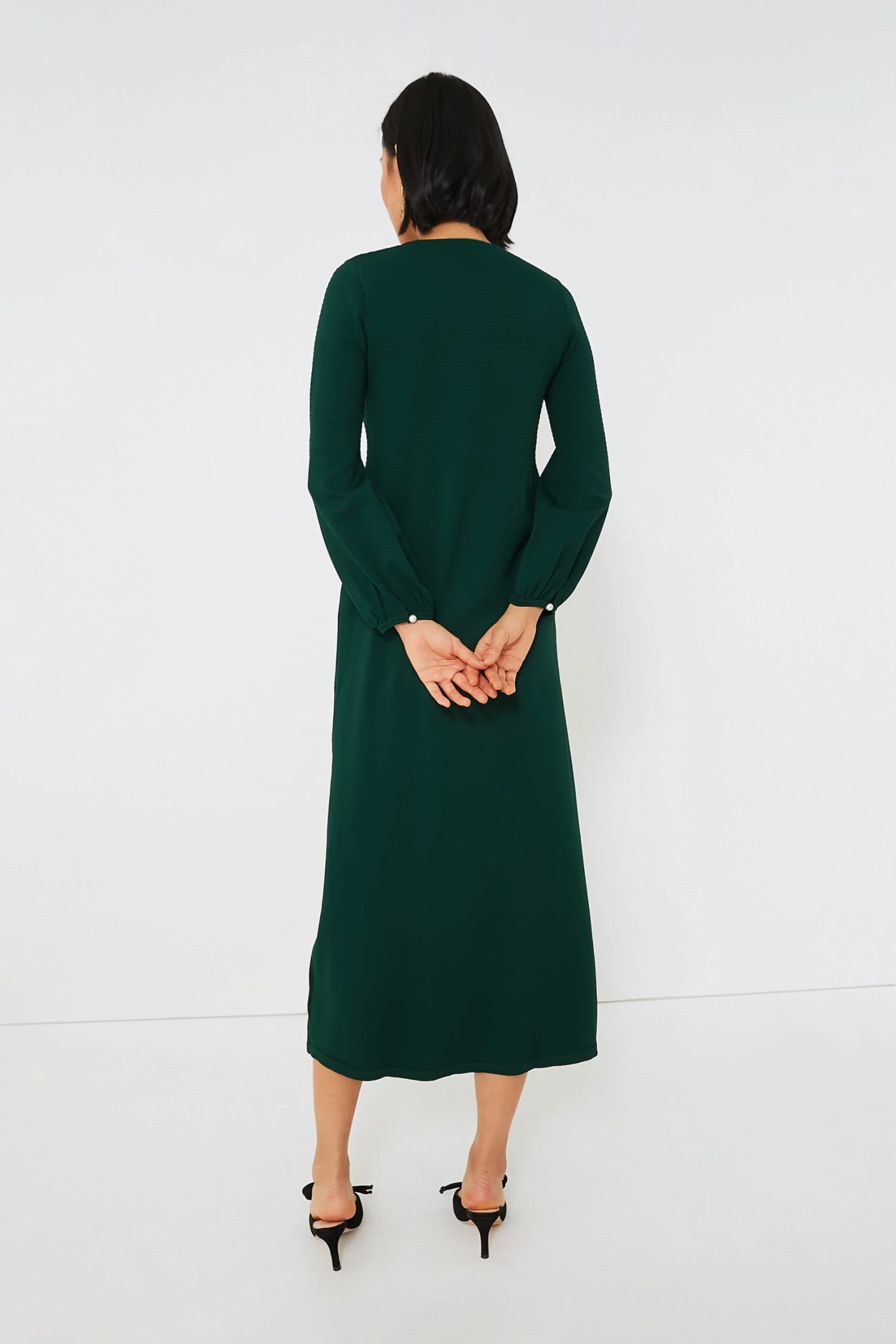 Hunter Green Double Knit Lennox Dress - Image 4