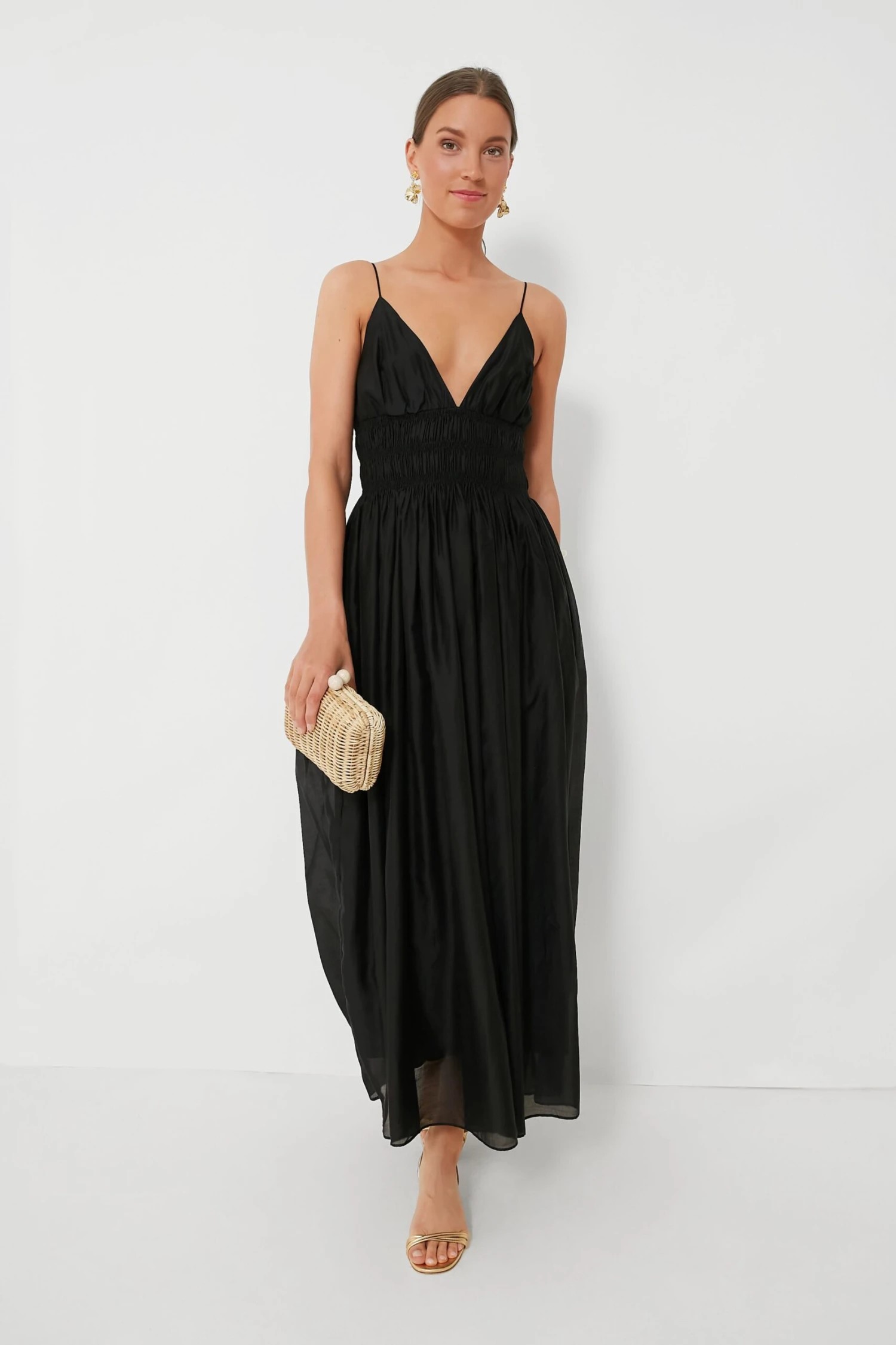Black Sleeveless V-Neck Maxi Dress - Image 2