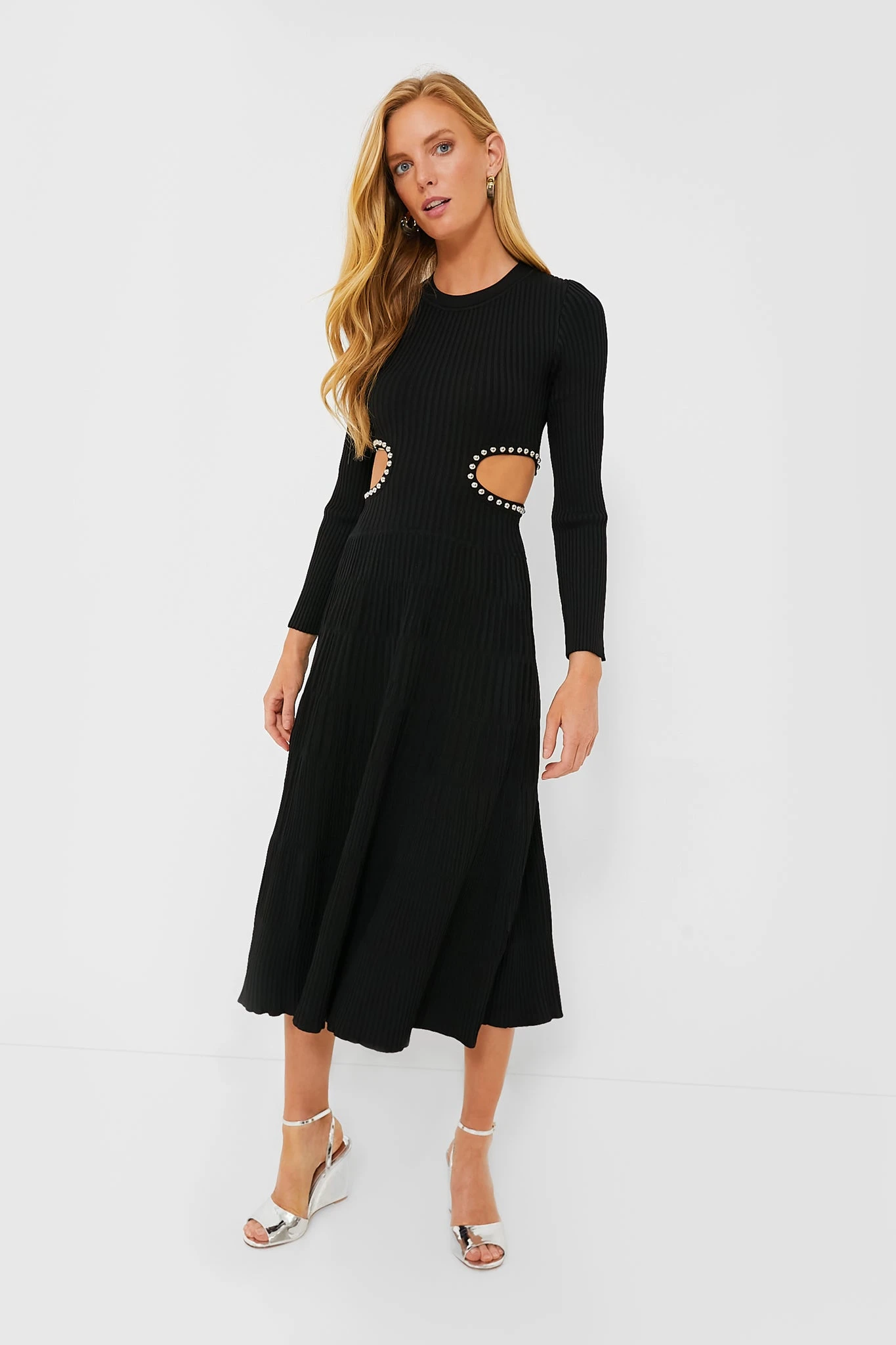 Black Cut Out Midi Dress