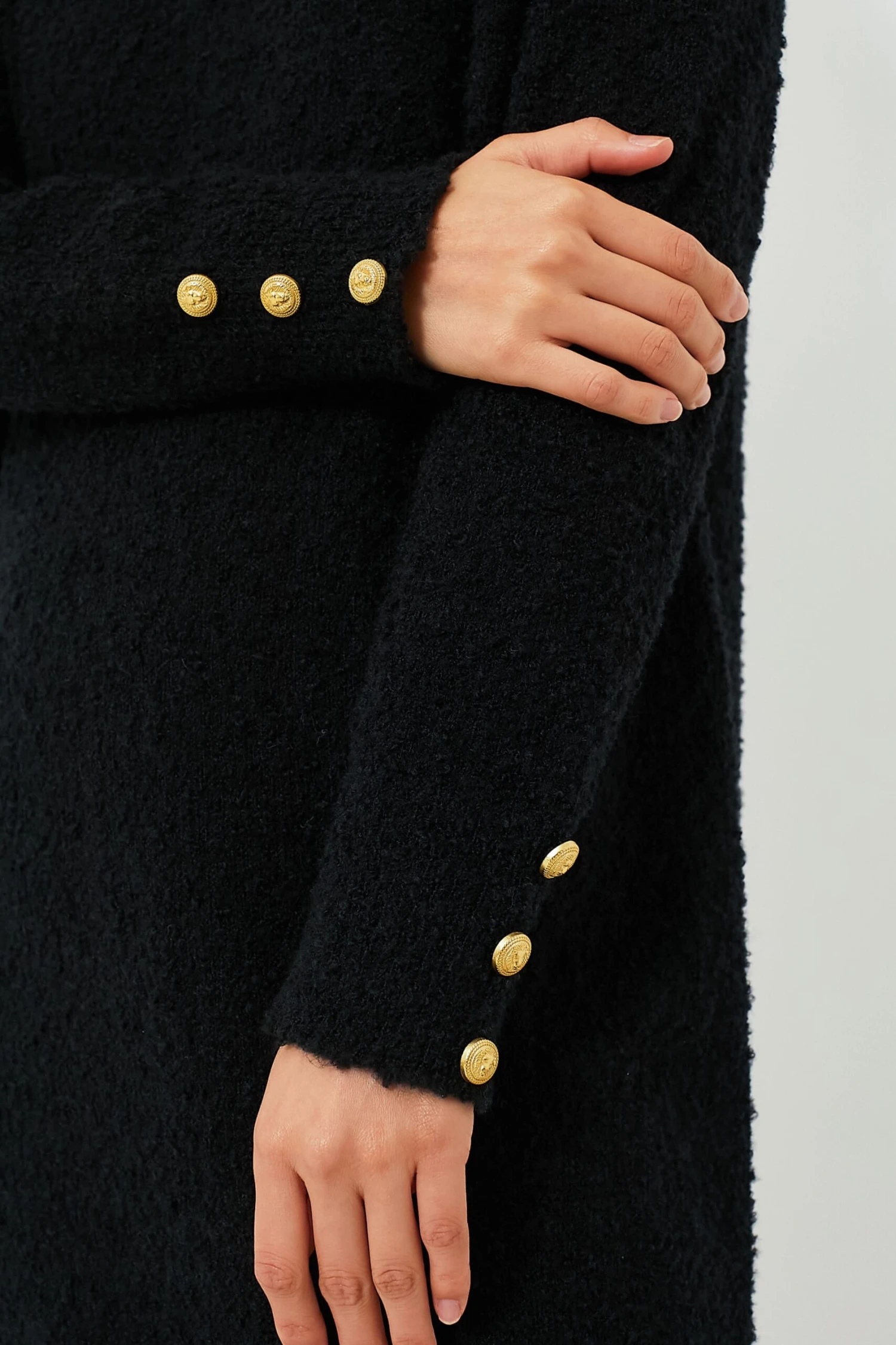 Black Boucle Knit Nelle Dress - Image 6