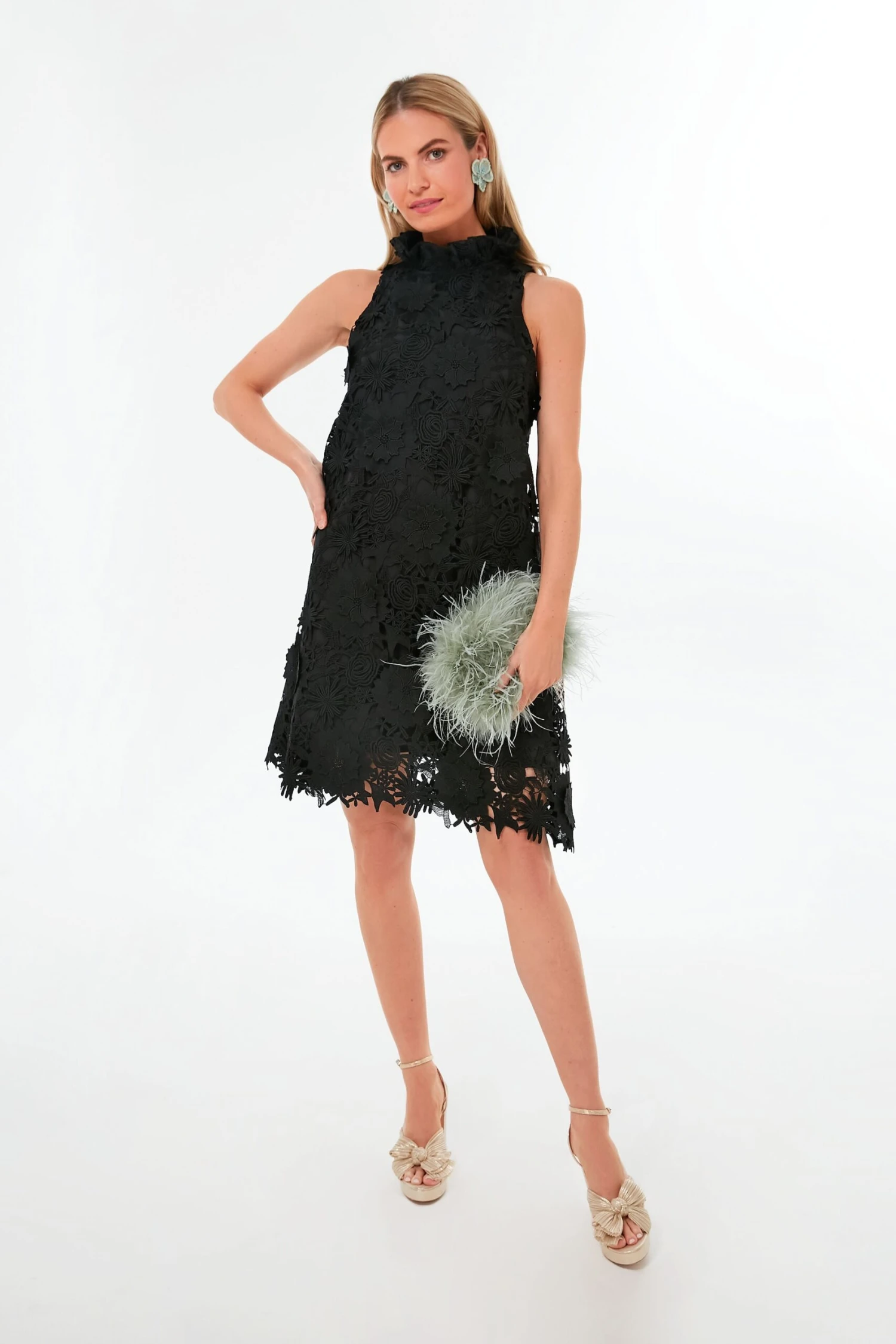 Black Guipure Lace Blythe Dress - Image 6