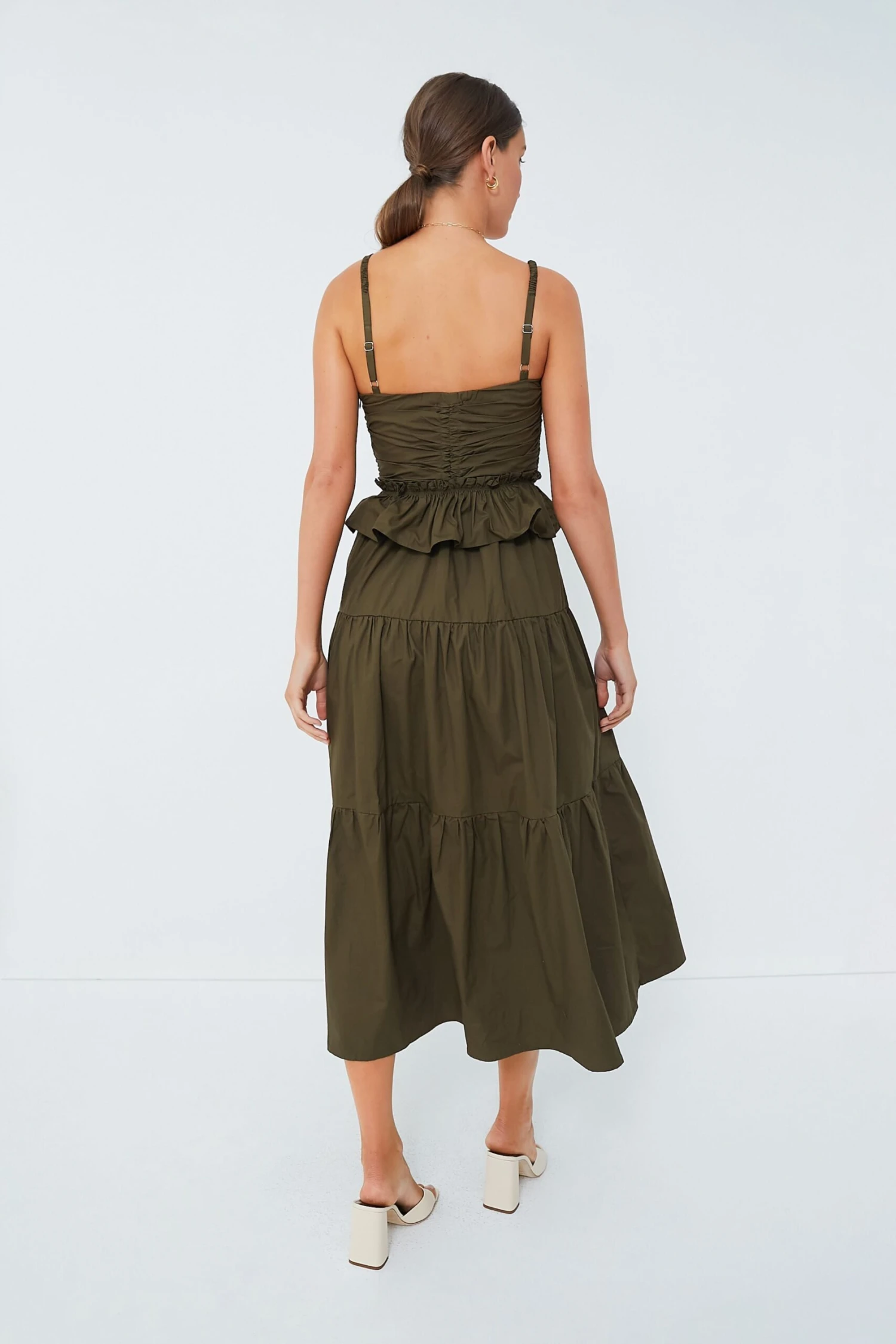 Olive Tiered Maxi Dress - Image 4