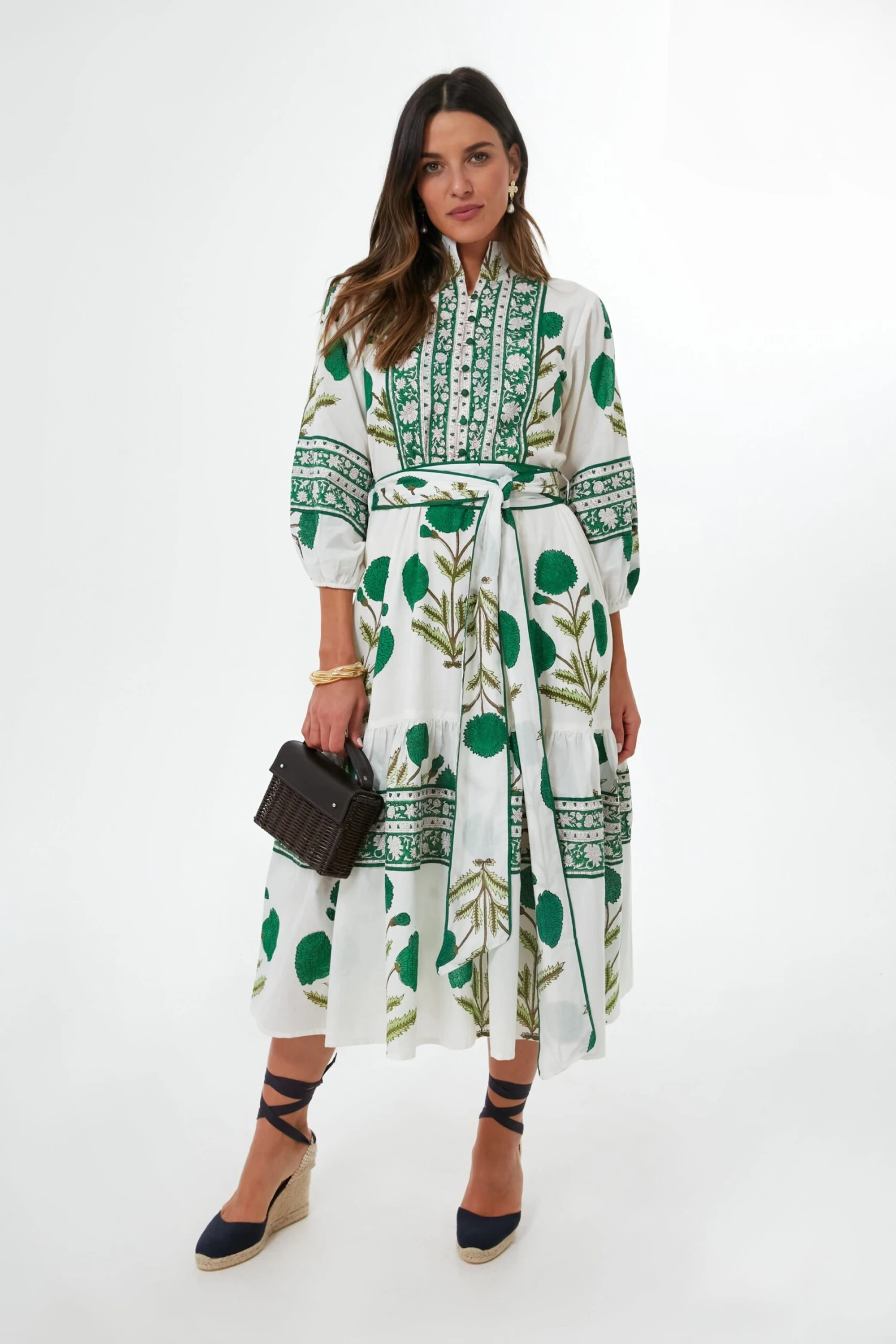 Exclusive Emerald Marigold Flounce Dress - Image 2