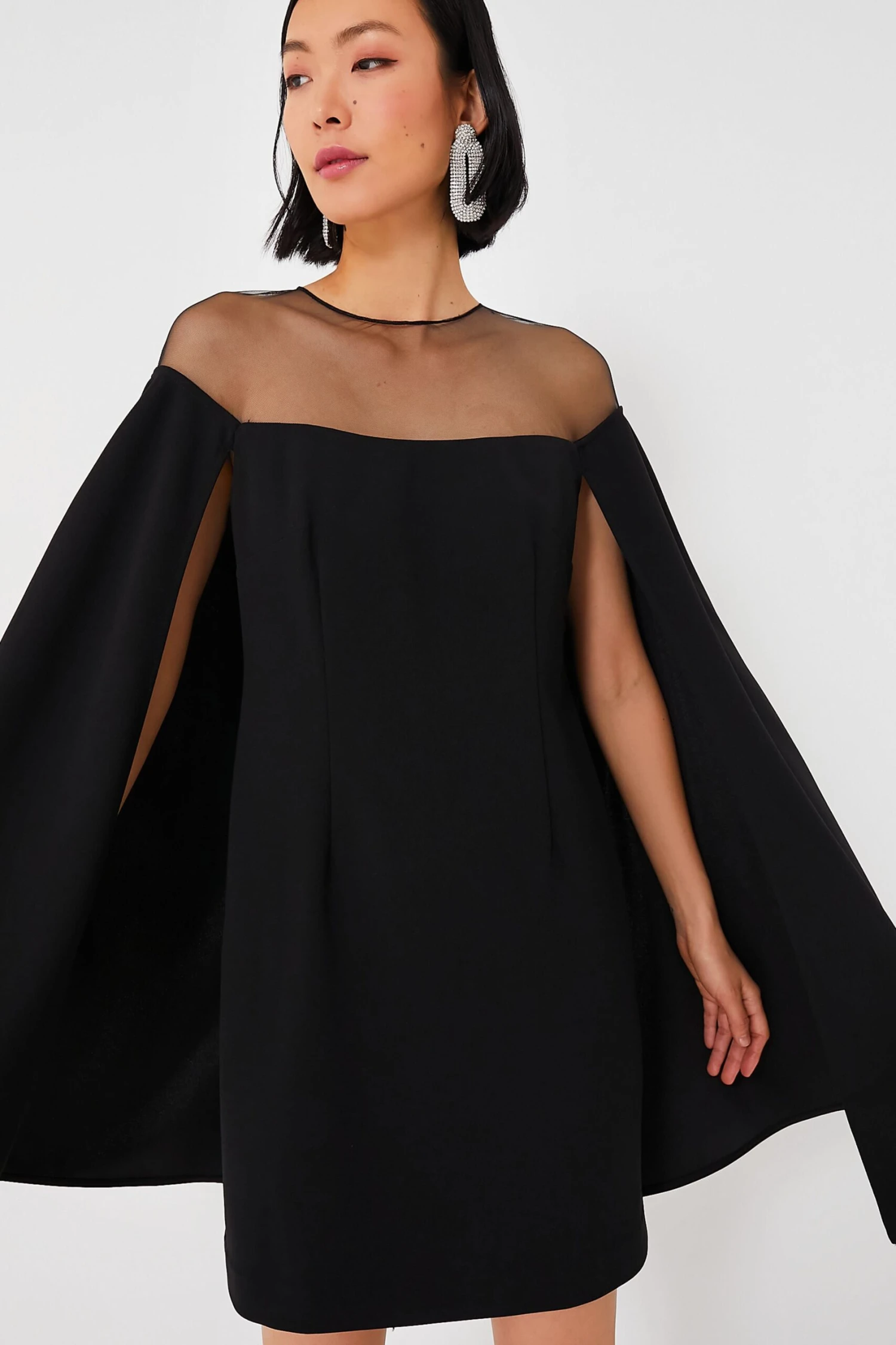 Black Estelle Cape Dress - Image 2