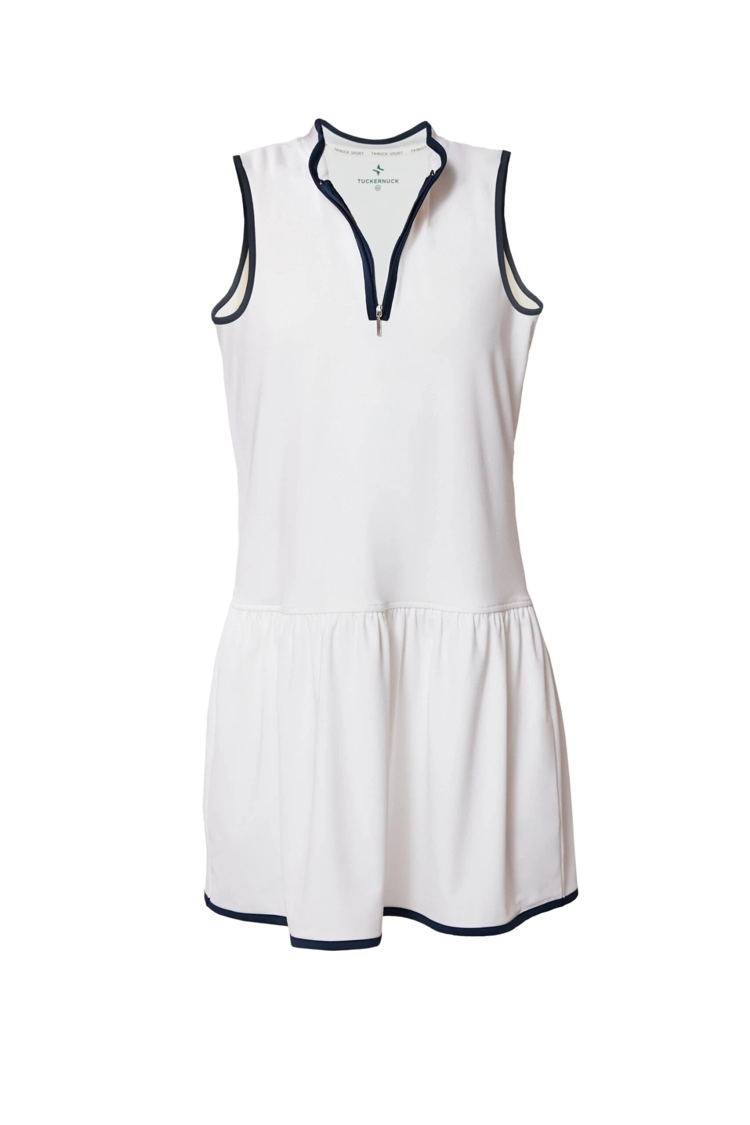 White And Navy Quarter-Zip Tennis Dress - Image 8