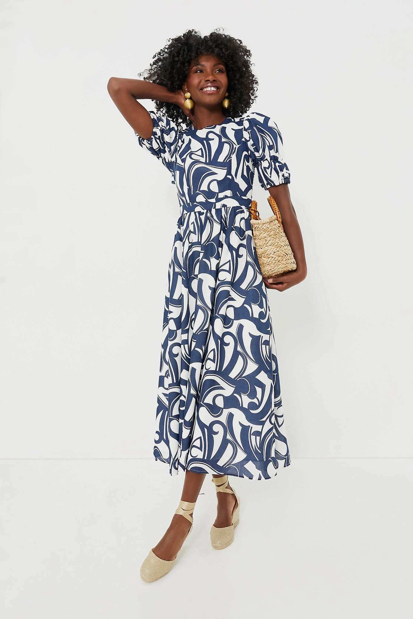 Navy & White Wilhelmina Maxi Dress - Image 2