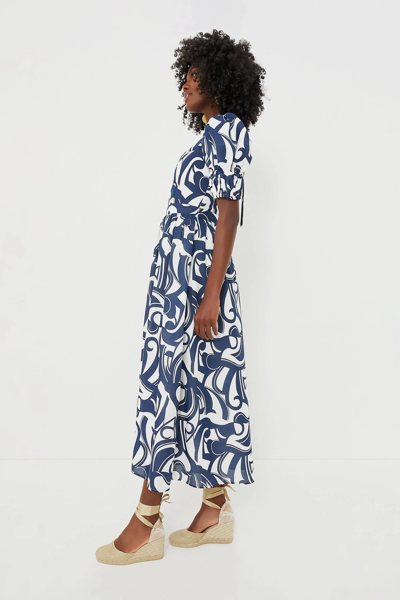 Navy & White Wilhelmina Maxi Dress - Image 3