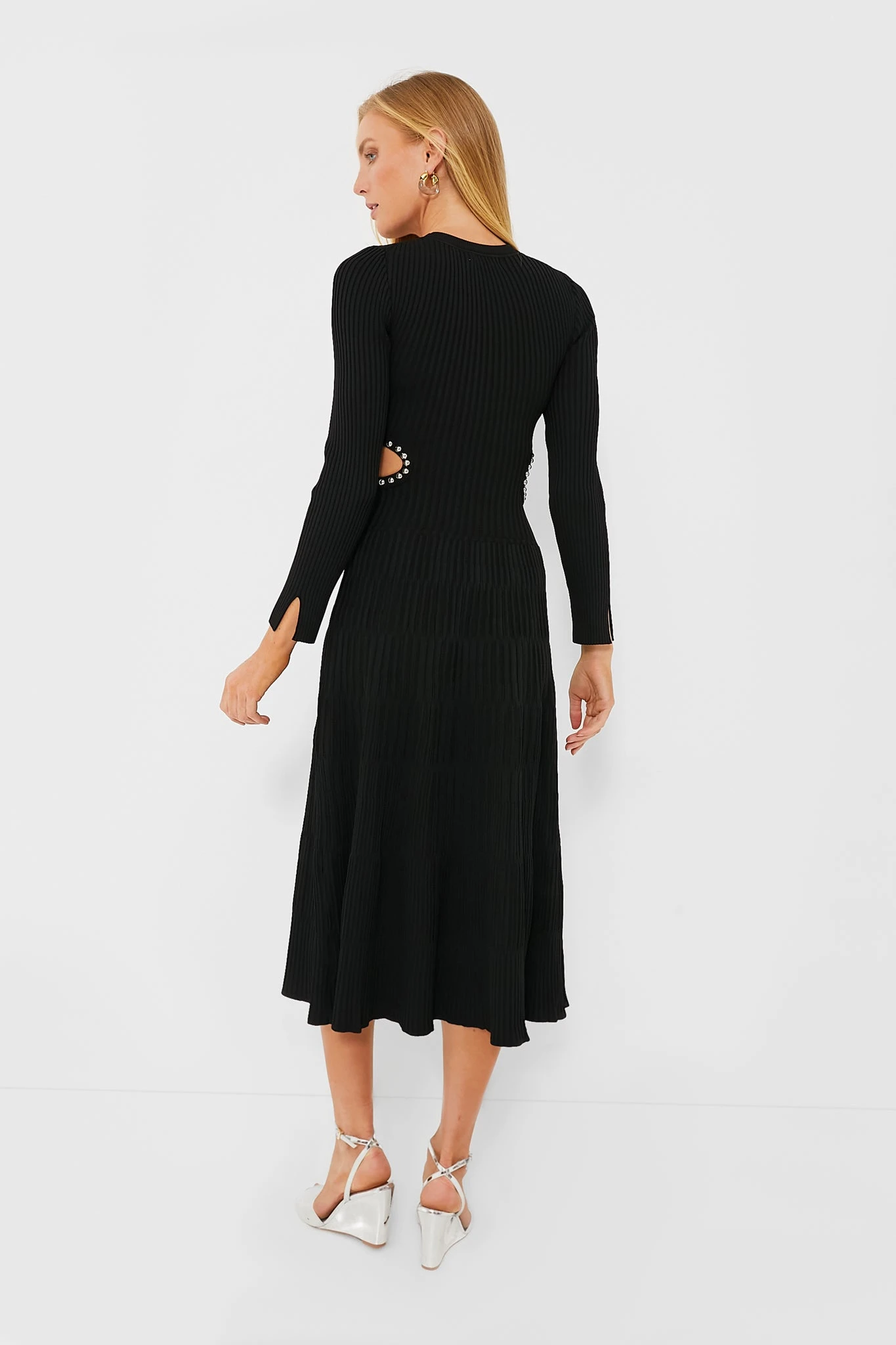 Black Cut Out Midi Dress - Image 4